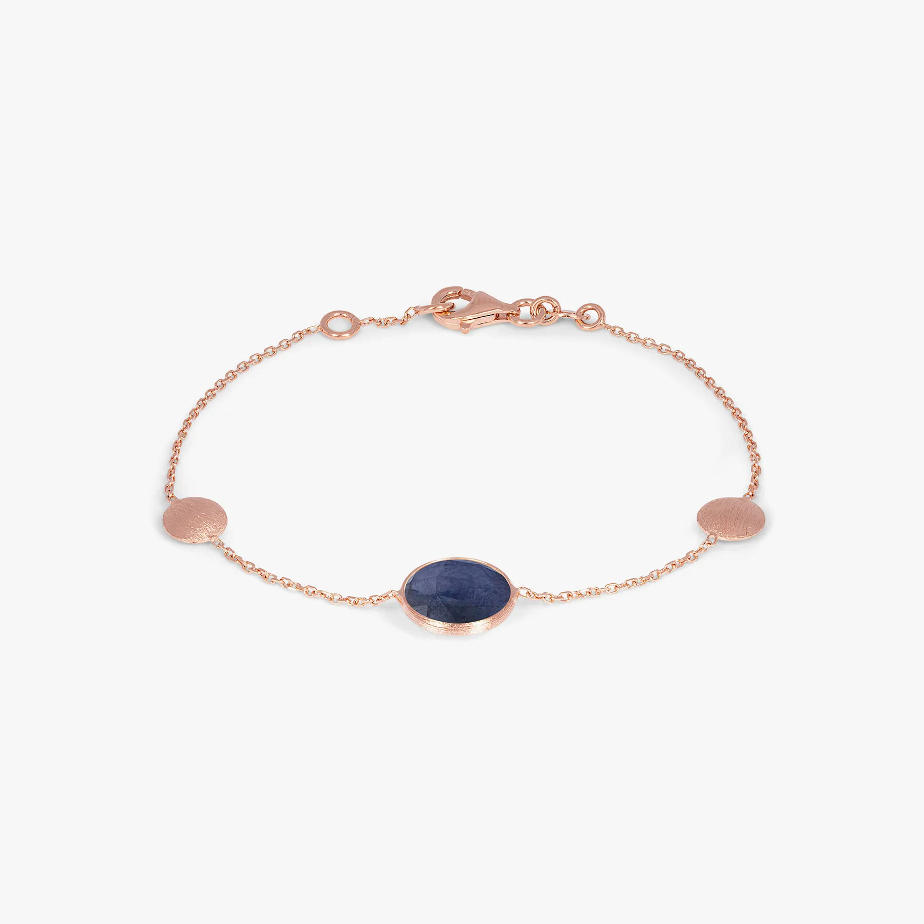 Kensington Bracelet in 14k Satin Rose Gold with Sapphire sold by Tateossian