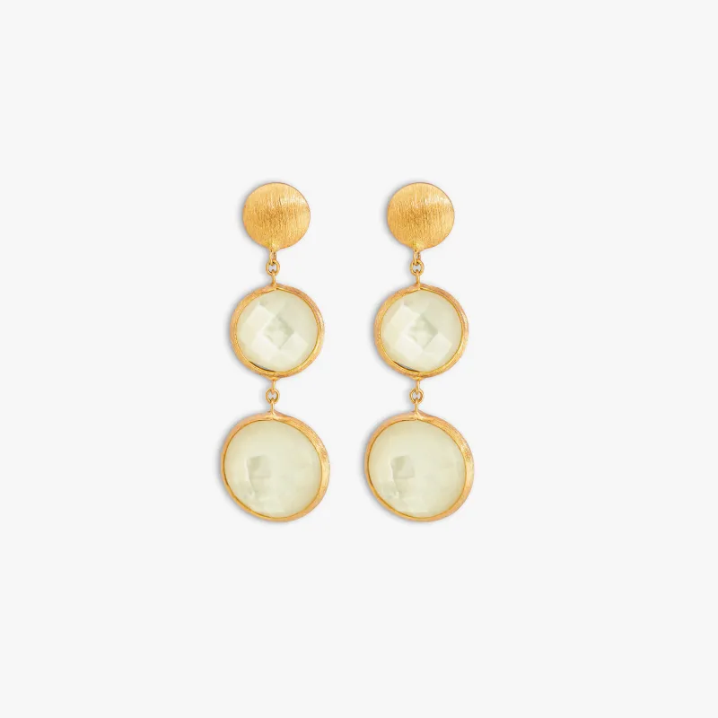 Kensington Double Drop Earrings In 14K Satin Rose Gold with White MOP sold by Tateossian