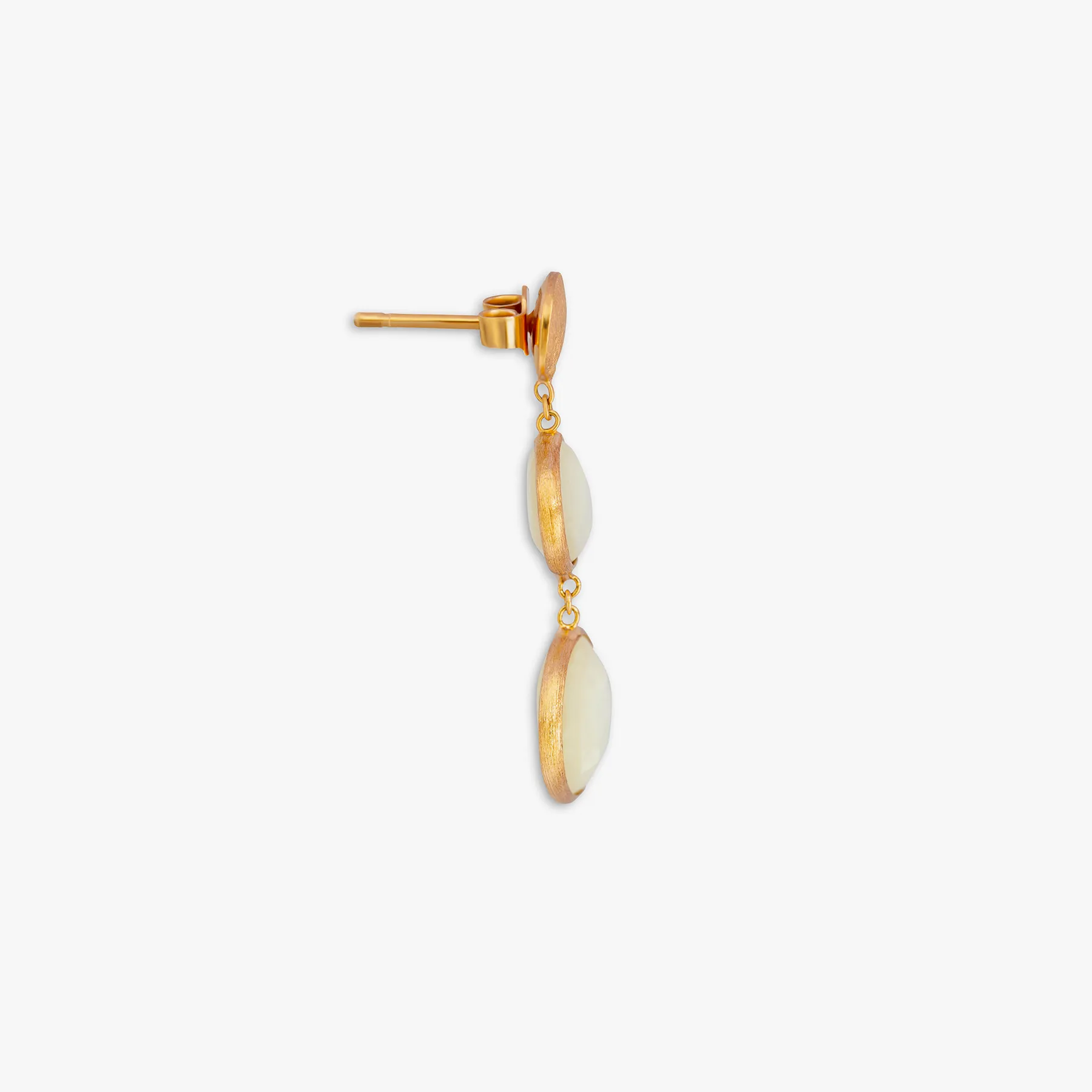 Kensington Double Drop Earrings In 14K Satin Rose Gold with White MOP sold by Tateossian product image thumbnail 3