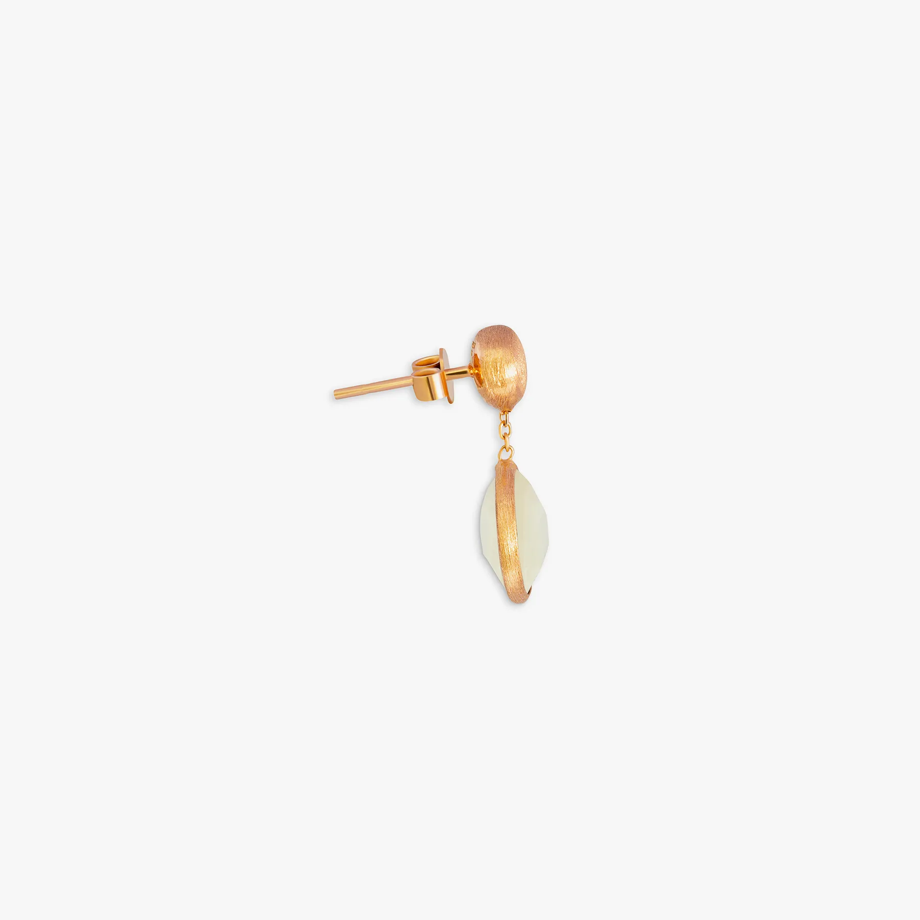 14K satin rose gold Kensington drop earrings with white mother of pearl sold by Tateossian product image thumbnail 2