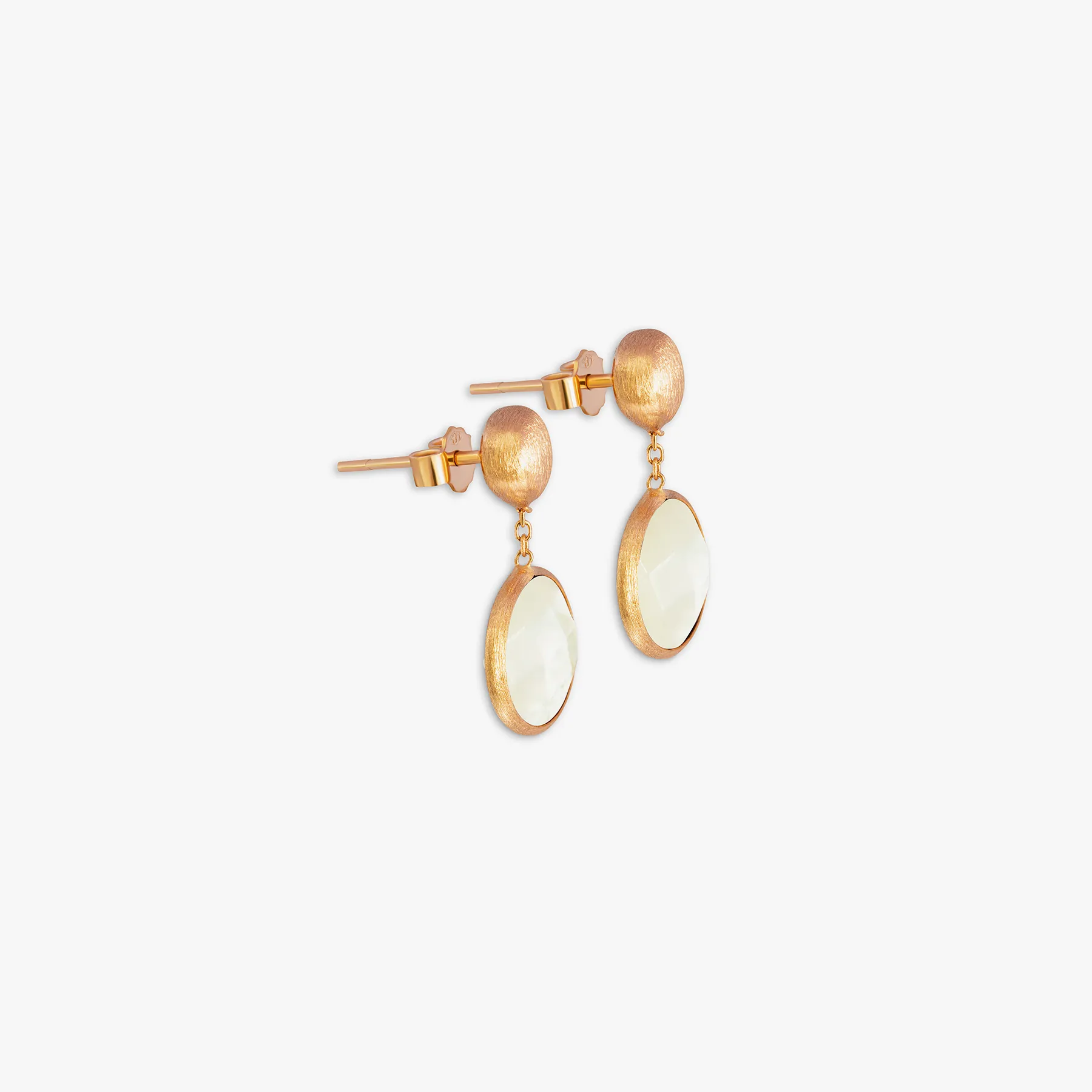 14K satin rose gold Kensington drop earrings with white mother of pearl sold by Tateossian product image thumbnail 3