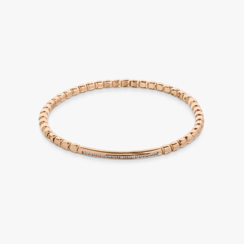Luxe White Diamond Bracelet In 18K Rose Gold sold by Tateossian