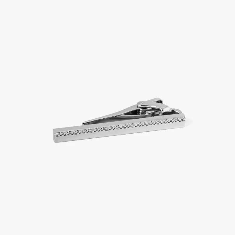 Zen tie clip with Palladium plated base metal sold by Tateossian