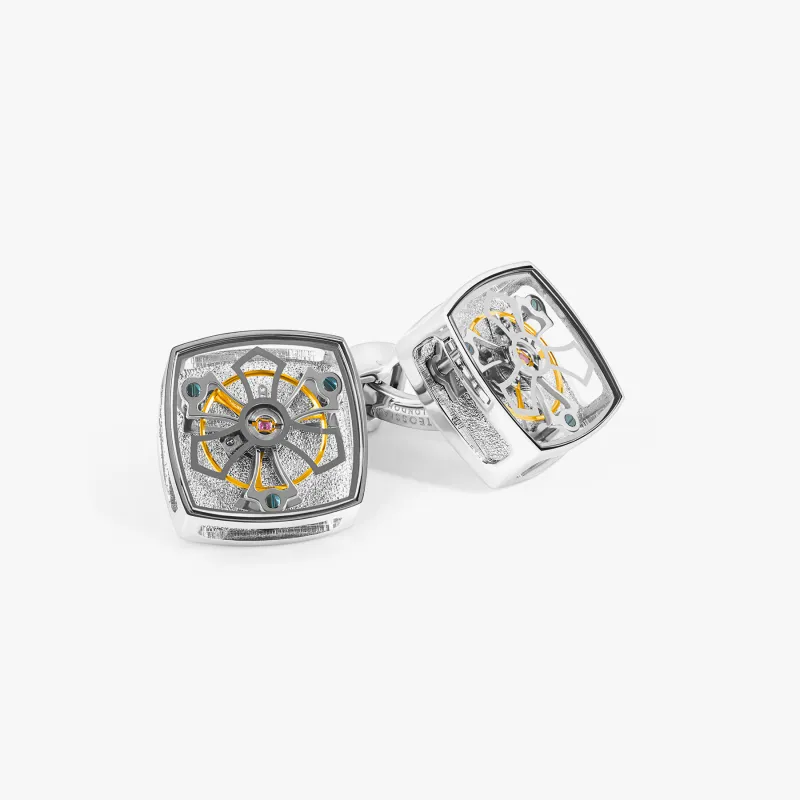 Traveller Tourbillon Cufflinks in Palladium Plated sold by Tateossian