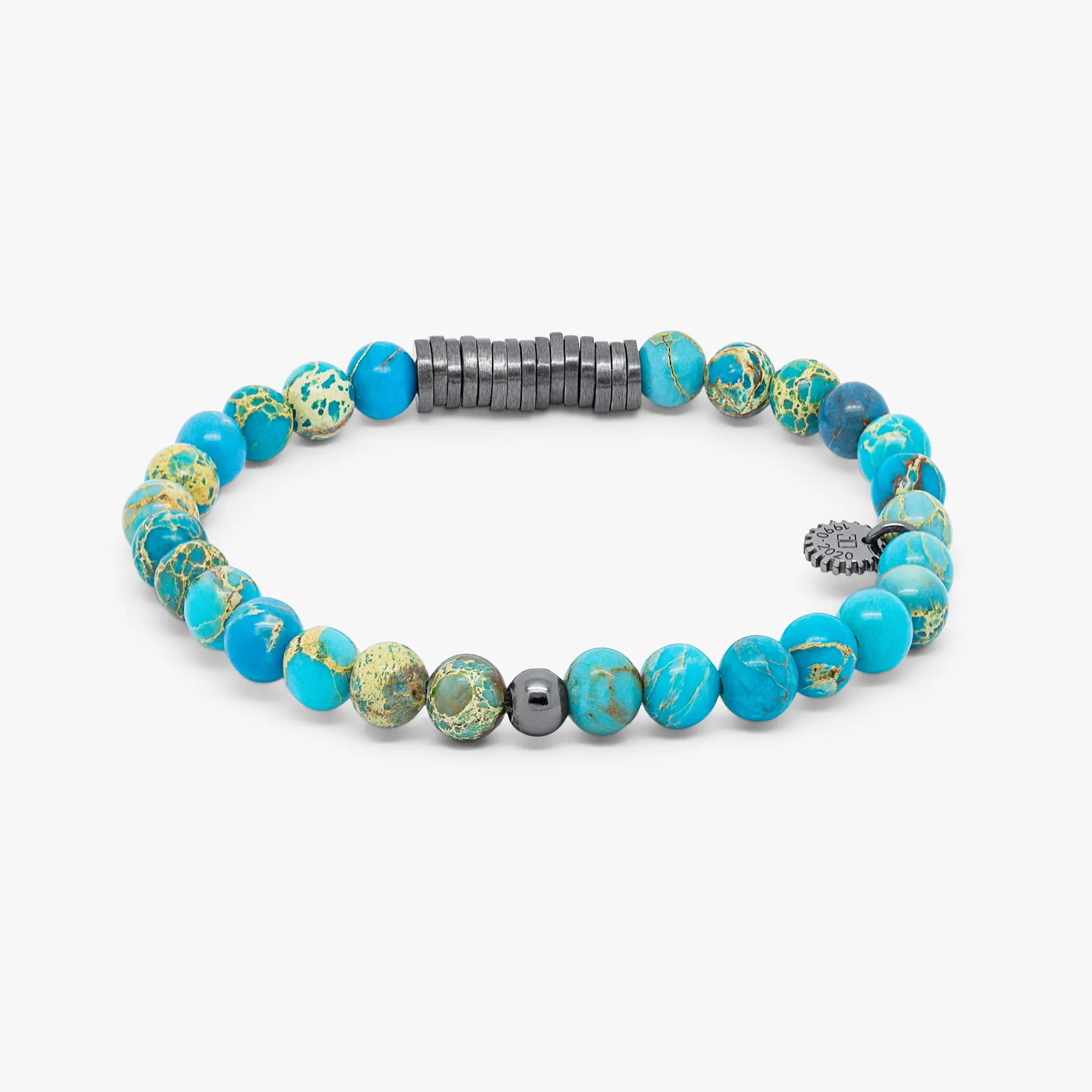 Classic Discs Bracelet In Black Rhodium Plated Silver with Impression Jasper sold by Tateossian product image thumbnail 3