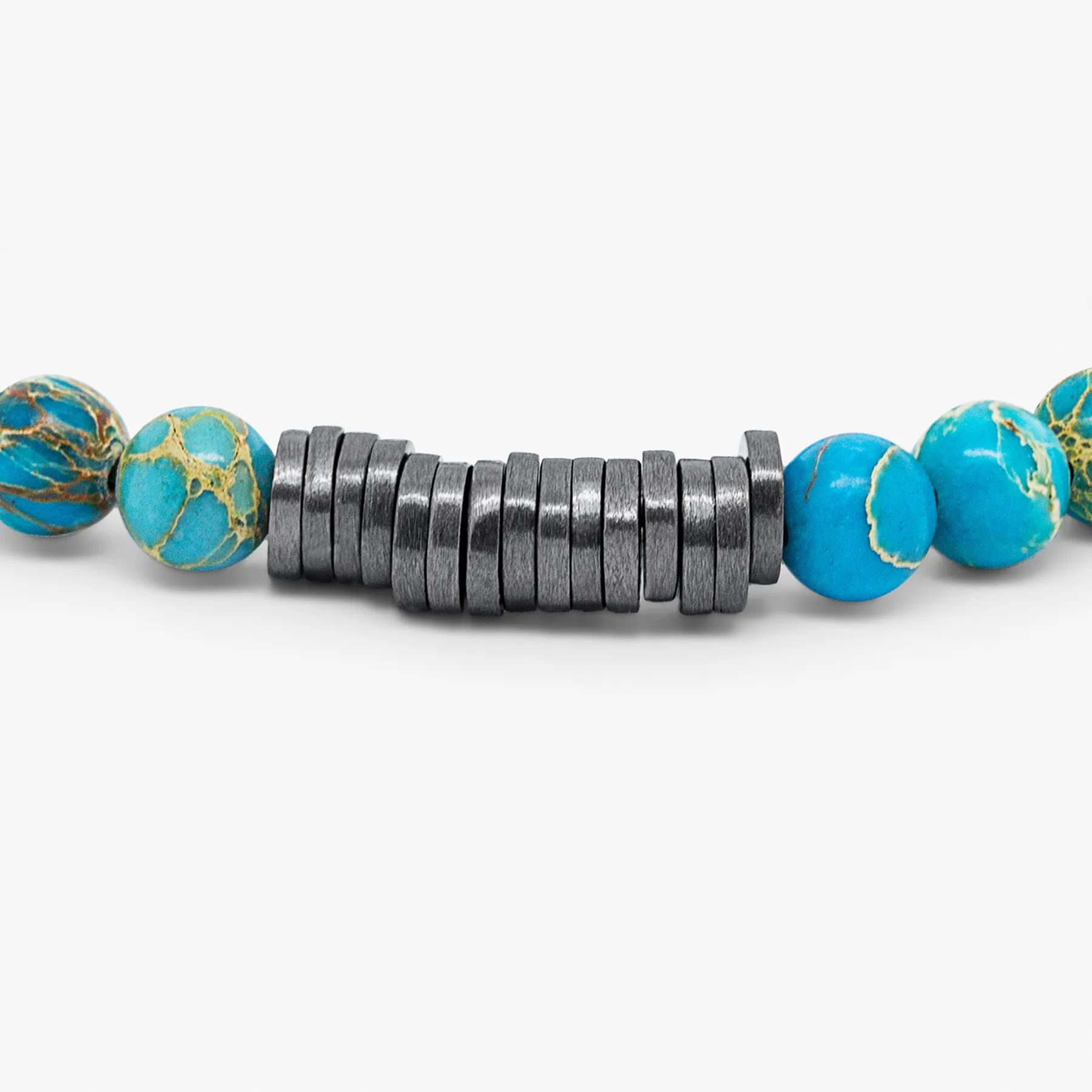 Classic Discs Bracelet In Black Rhodium Plated Silver with Impression Jasper sold by Tateossian product image thumbnail 4