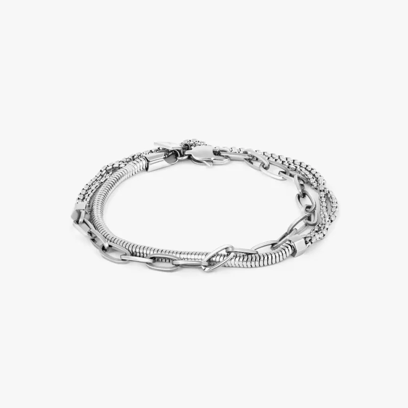 THOMPSON Catena Serpiente Chain Bracelet In Stainless Steel sold by Tateossian