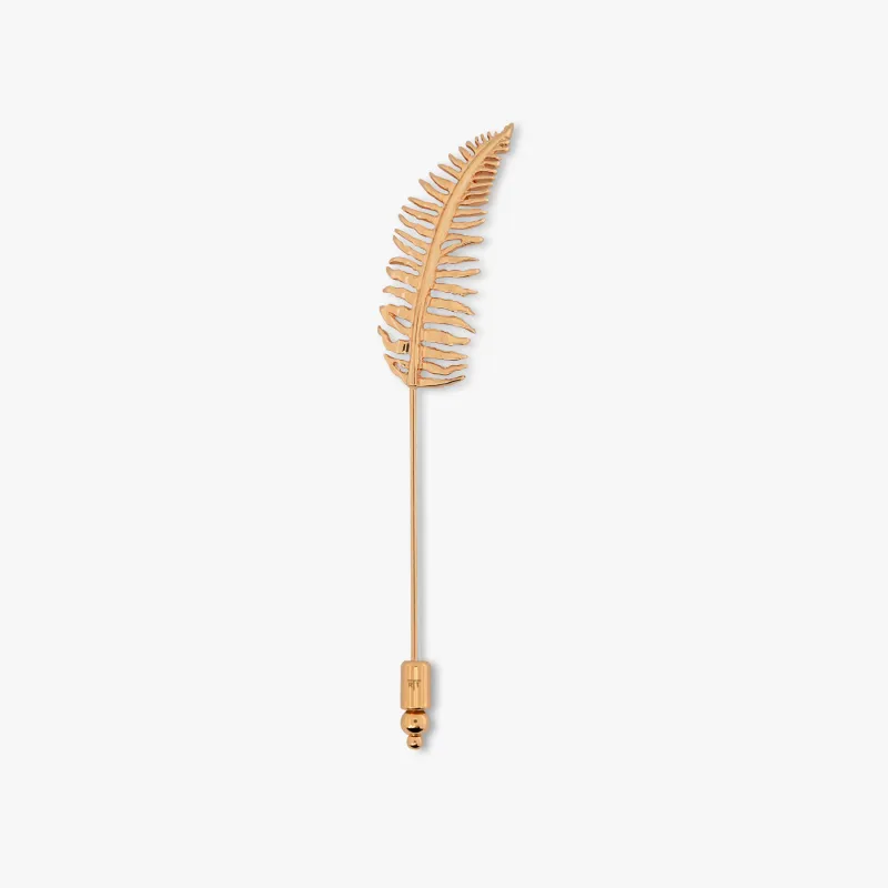 Fern Lapel Pin In Rose Gold Plated sold by Tateossian