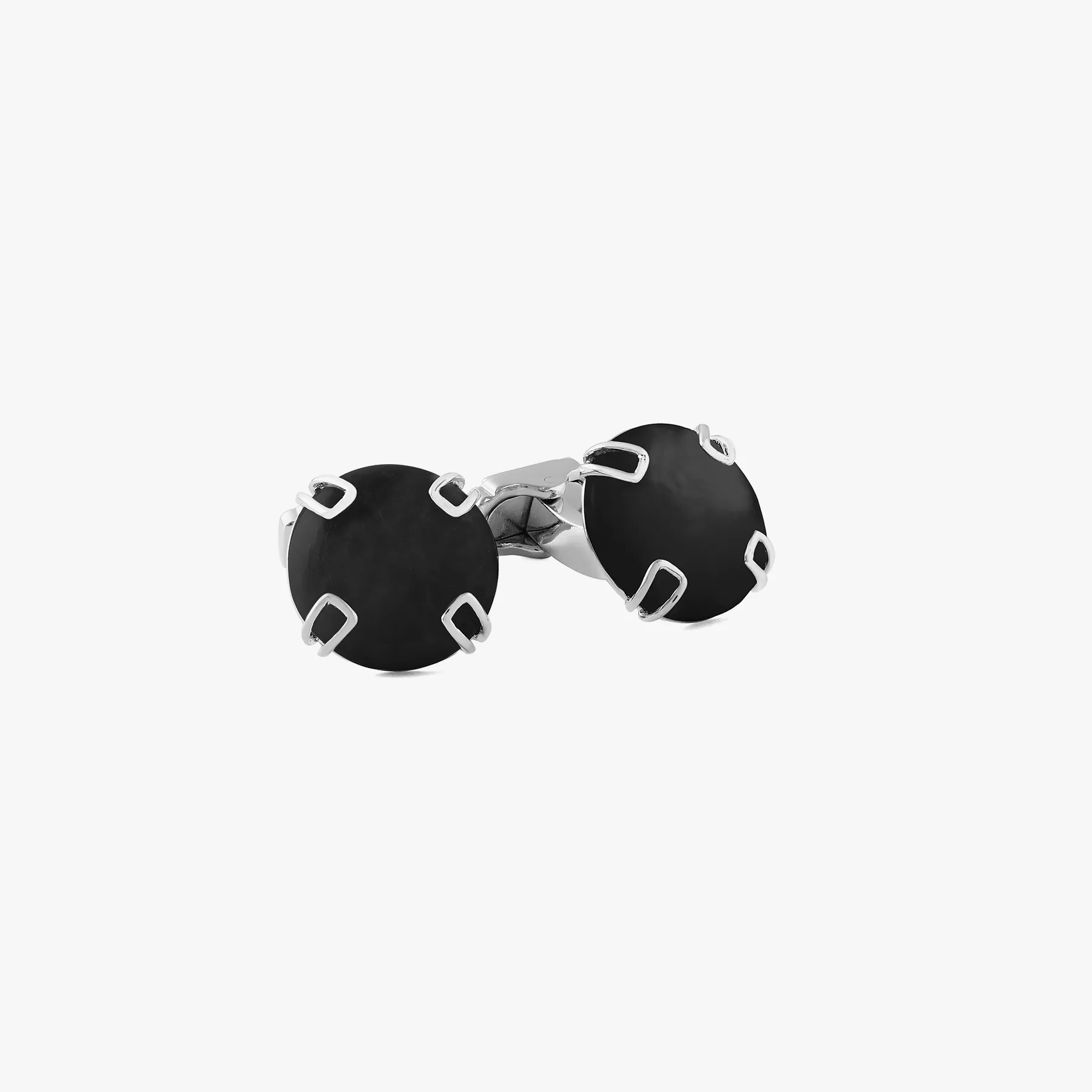THOMPSON Button cufflinks in black sold by Tateossian