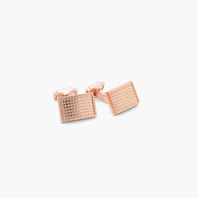 THOMPSON Satin Dot Curve cufflinks sold by Tateossian
