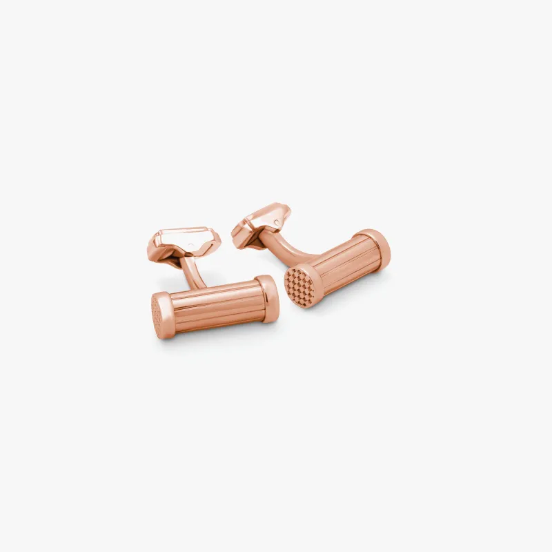THOMPSON Column rose gold plated cufflinks sold by Tateossian