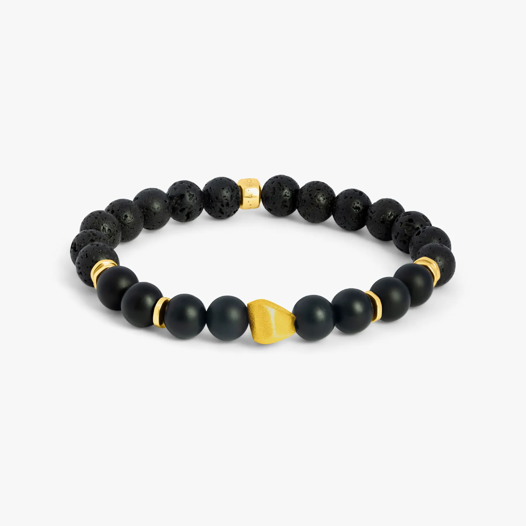 Black Yellow Gold Plated Nugget Bracelet sold by Tateossian