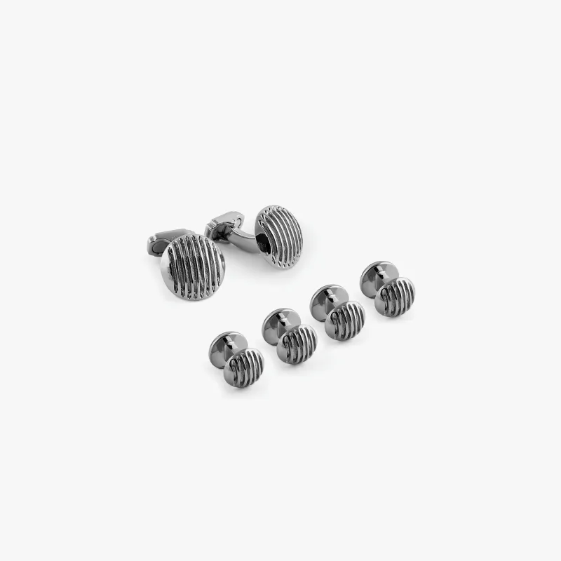 Thompson Modern Cufflink and stud sets sold by Tateossian