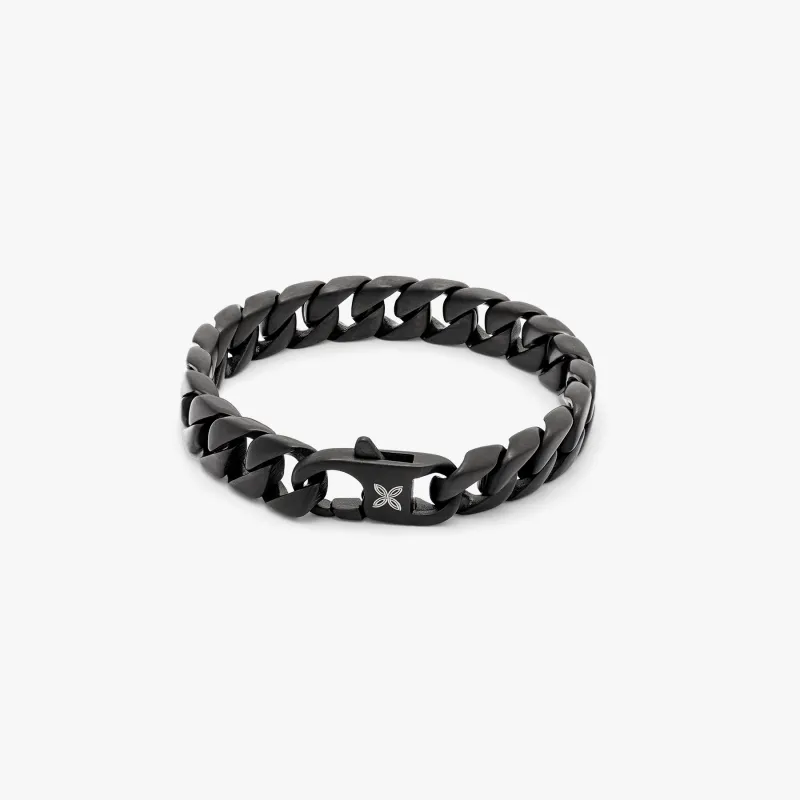 Thompson Catena Bracelet In Black IP sold by Tateossian