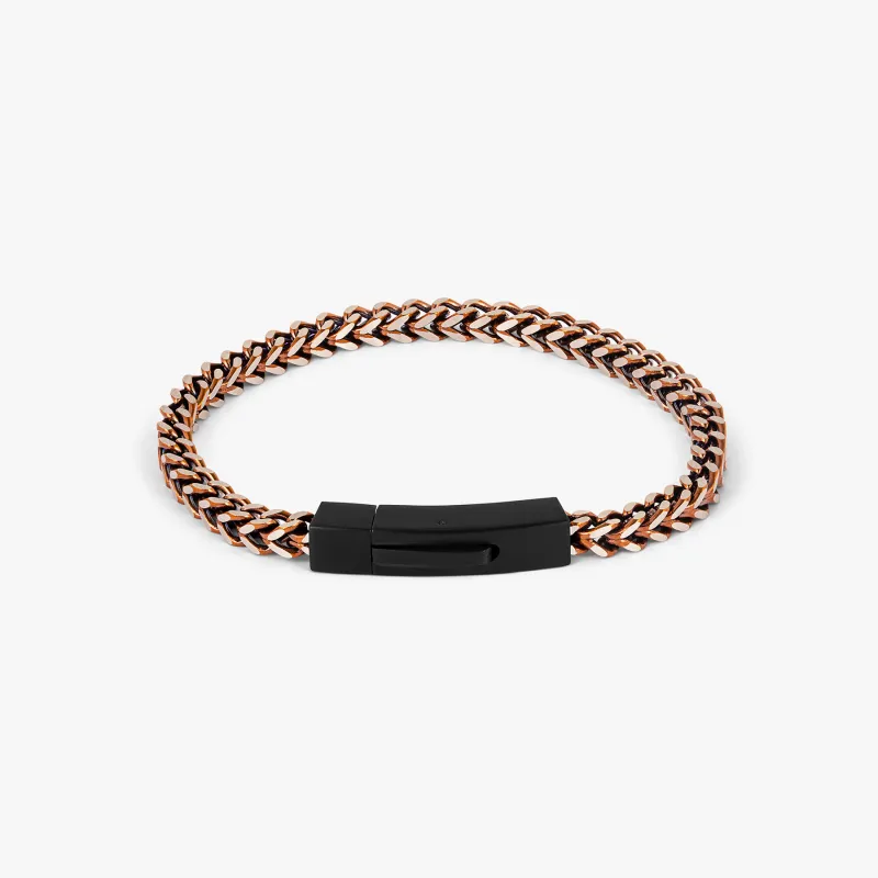 Chevron Click Bracelet In Matte Black Brown sold by Tateossian