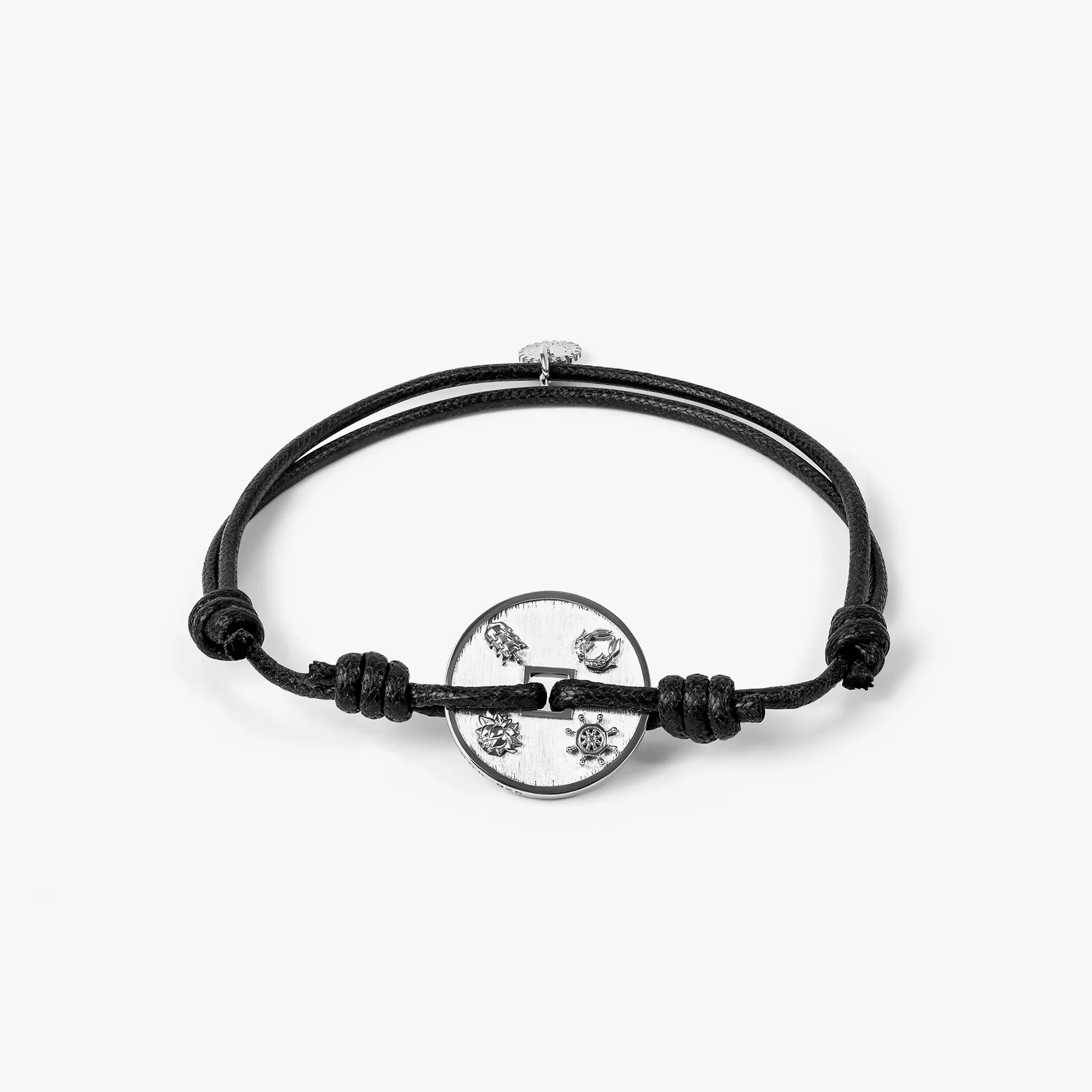 Lhasa Auspicious Coin Cord Bracelet In Black sold by Tateossian