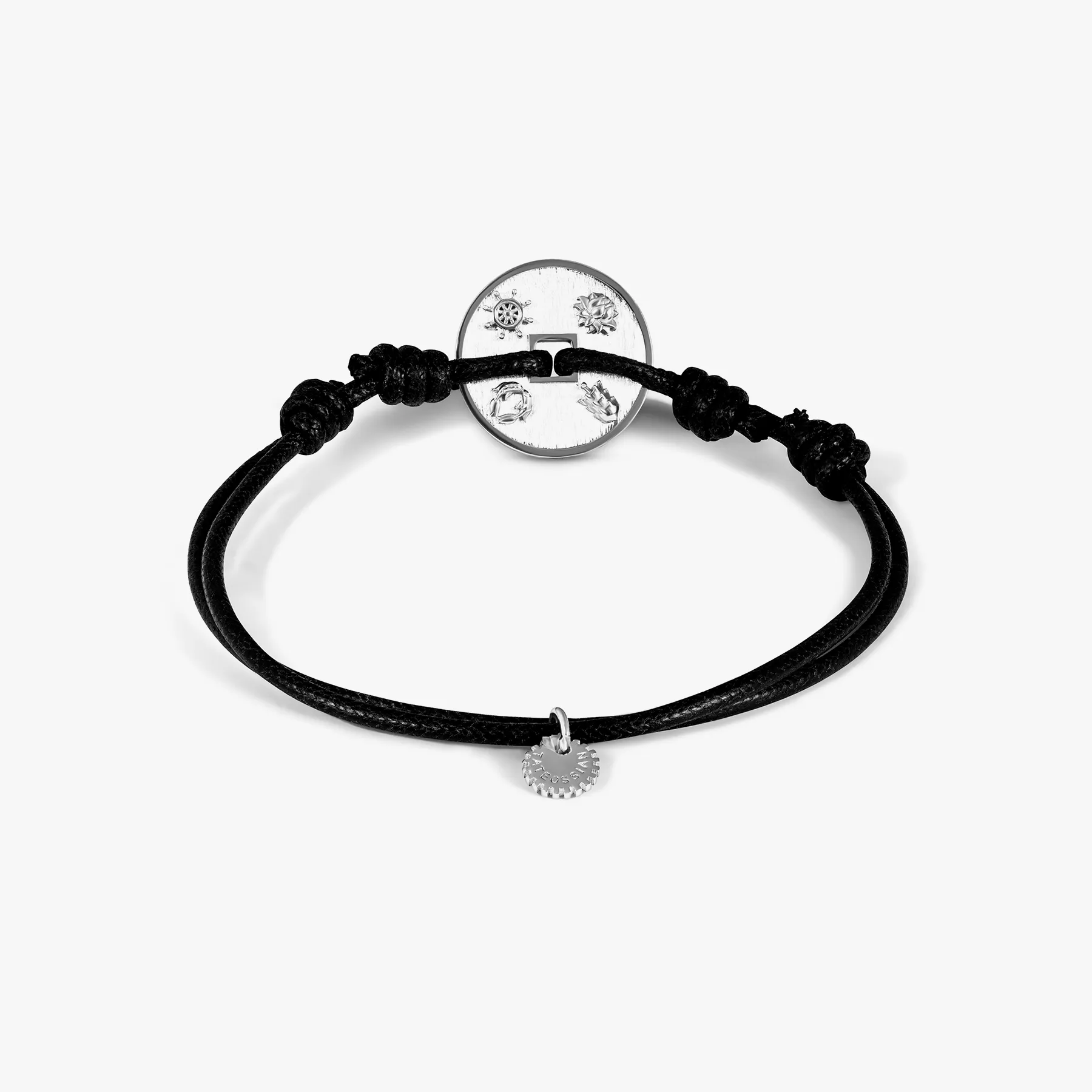 Lhasa Auspicious Coin Cord Bracelet In Black sold by Tateossian product image thumbnail 3