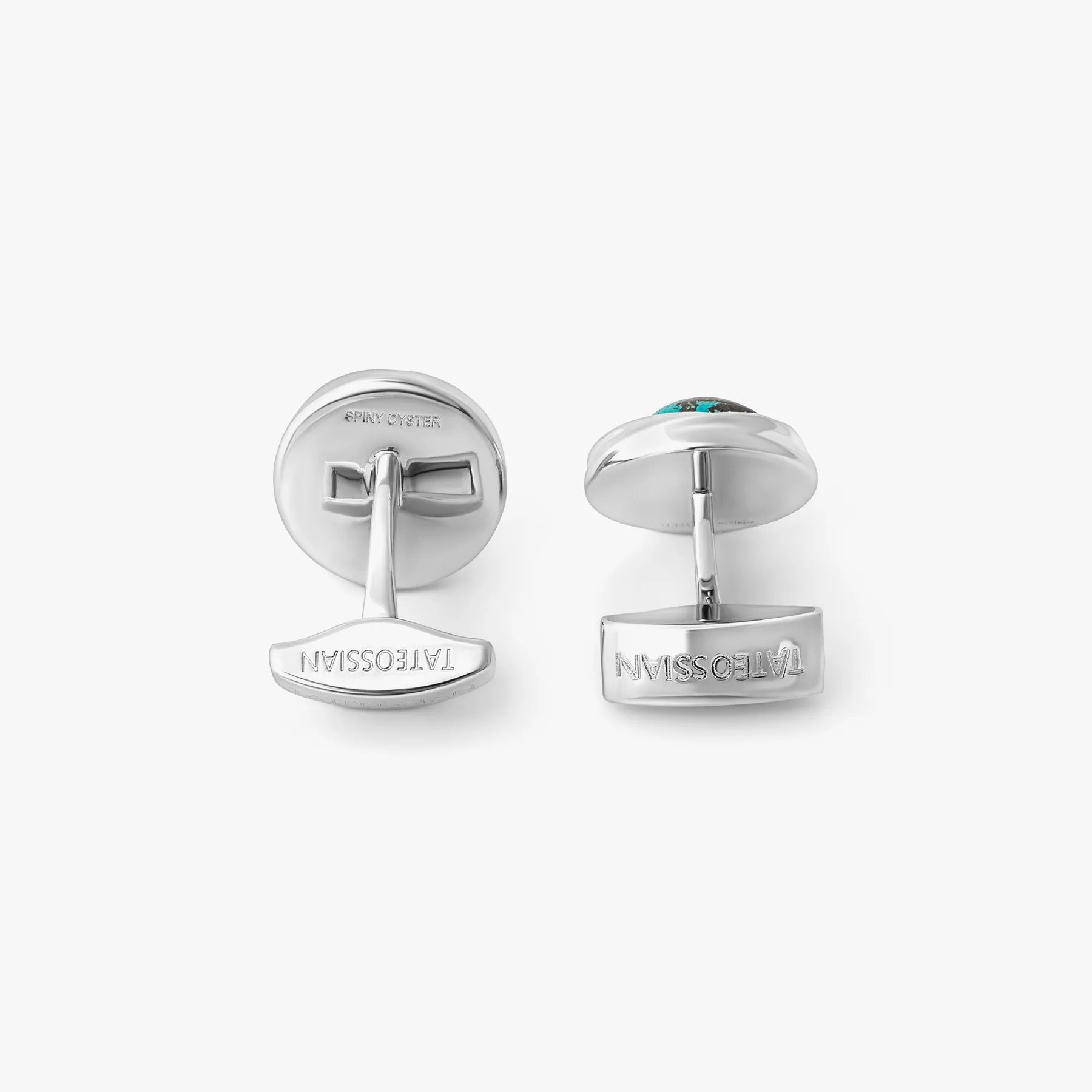 Mobius Semi Precious Cufflinks In Sterling Silver With Chrysocolla sold by Tateossian product image thumbnail 2