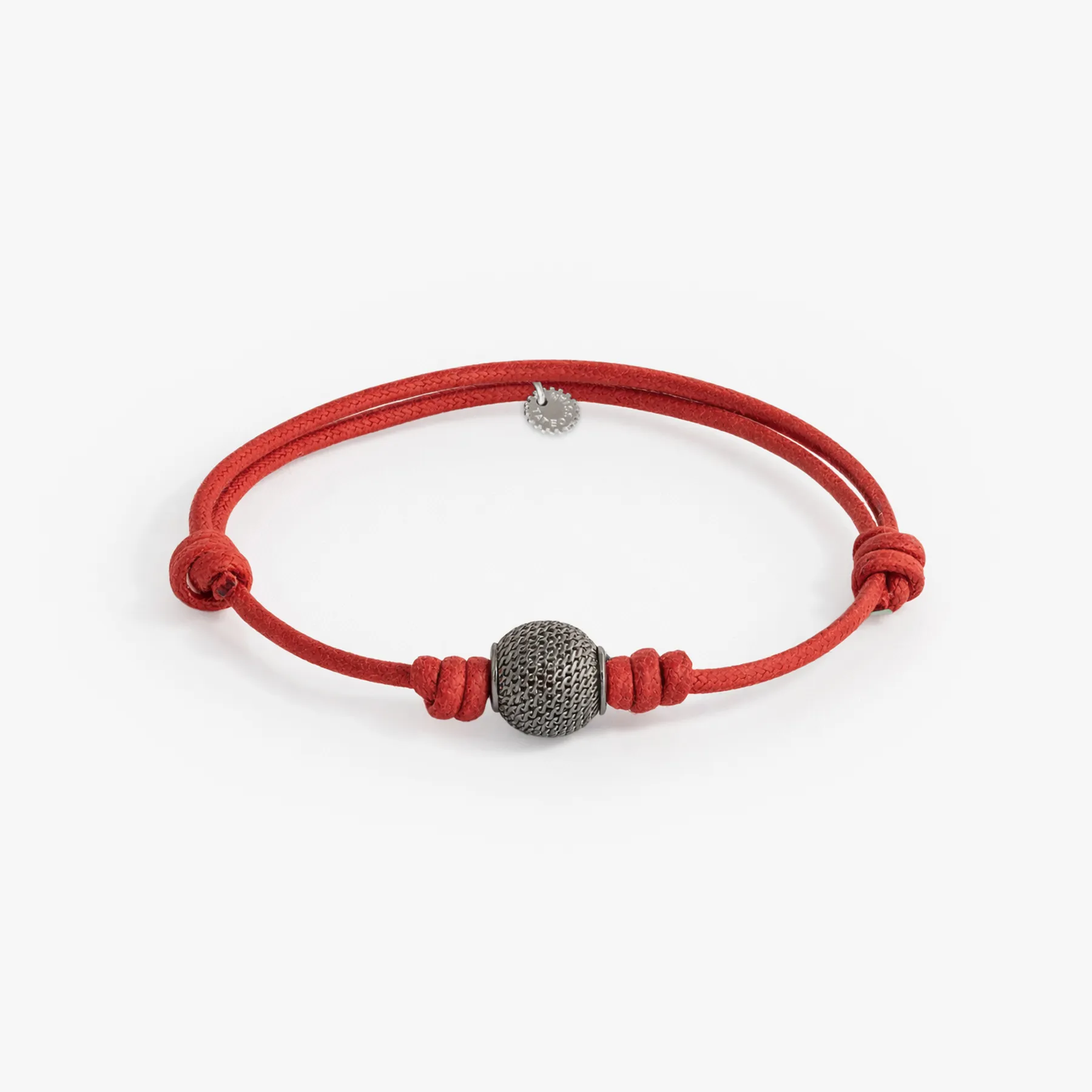 Valentine's Mesh Bead Cord Bracelet in Red sold by Tateossian
