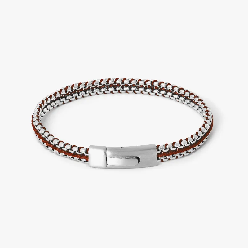 Tris Button Bracelet In Burgundy made by Tateossian