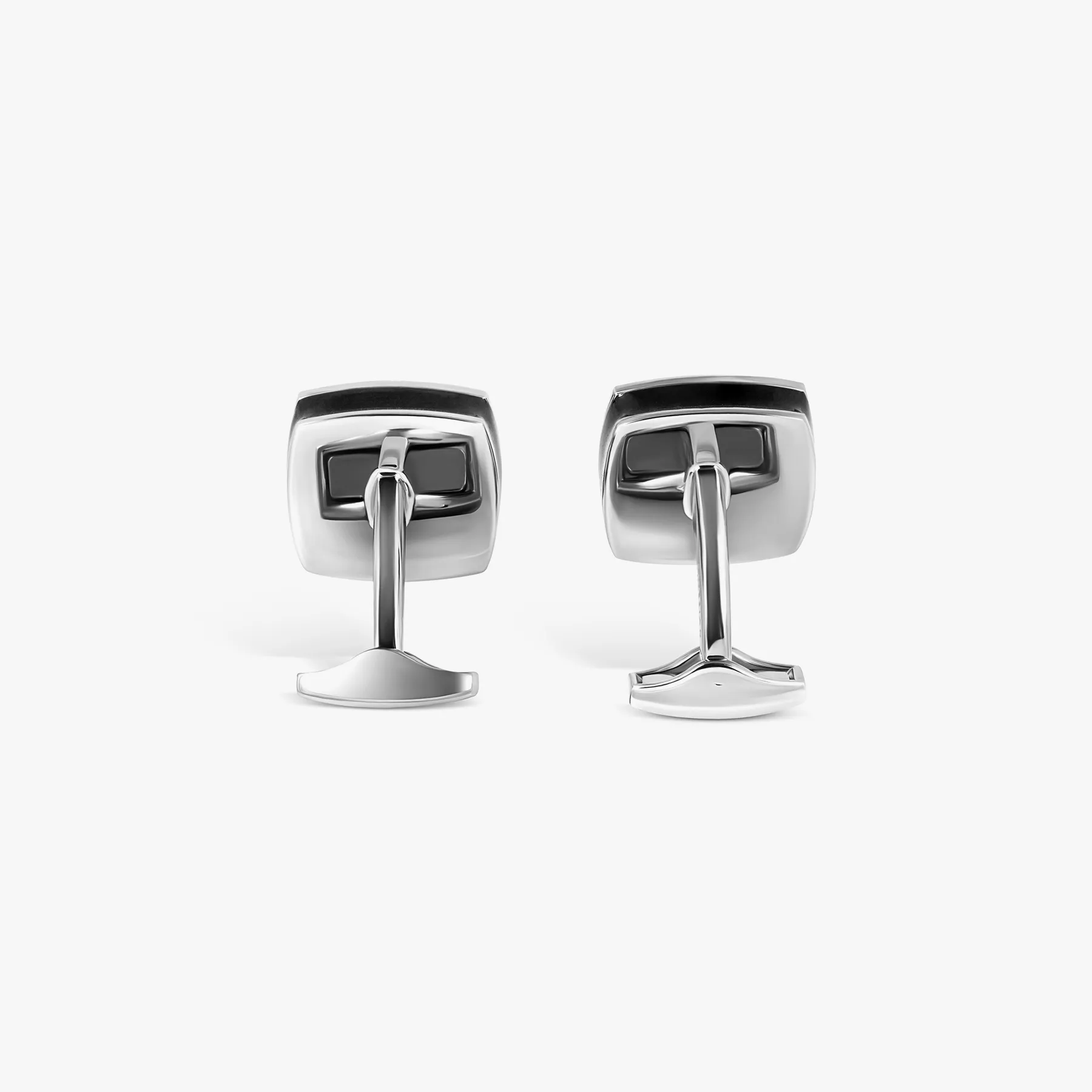 Sports Ice Cufflinks in Palladium & Black Enamel sold by Tateossian product image thumbnail 2