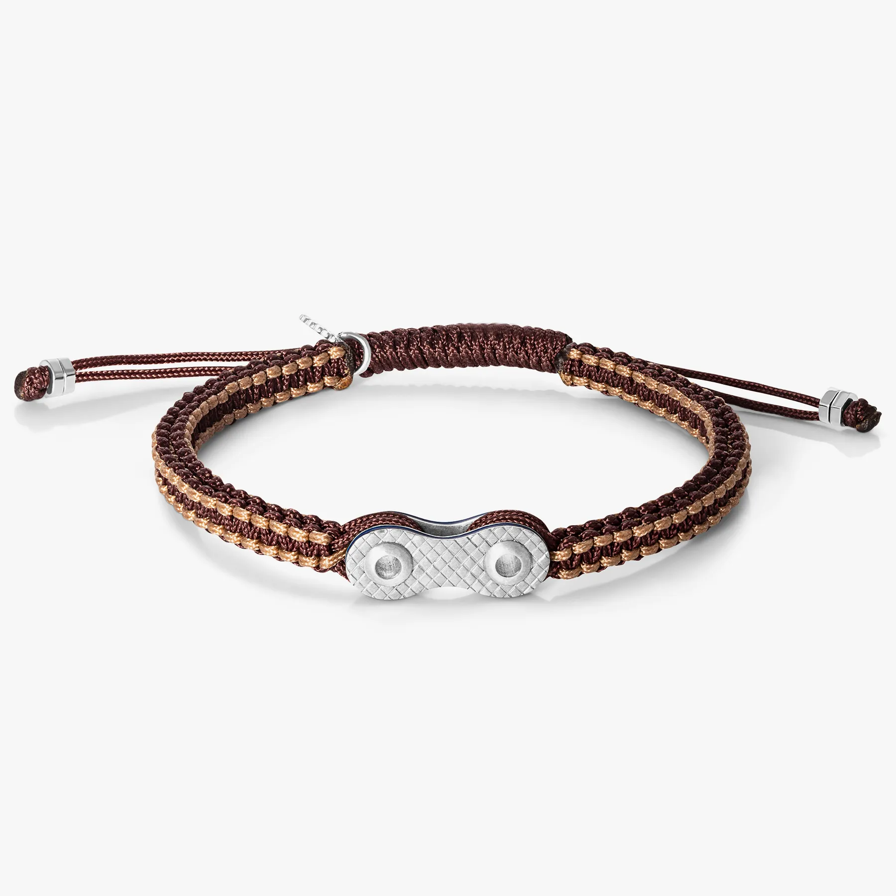Bici Chain Macrame Bracelet in Brown sold by Tateossian