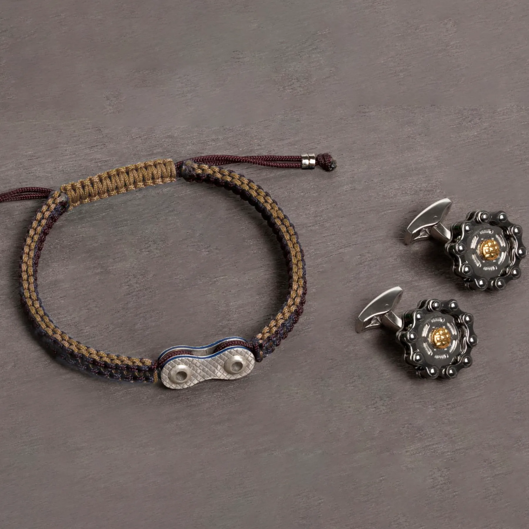 Bici Chain Macrame Bracelet in Brown sold by Tateossian product image thumbnail 3