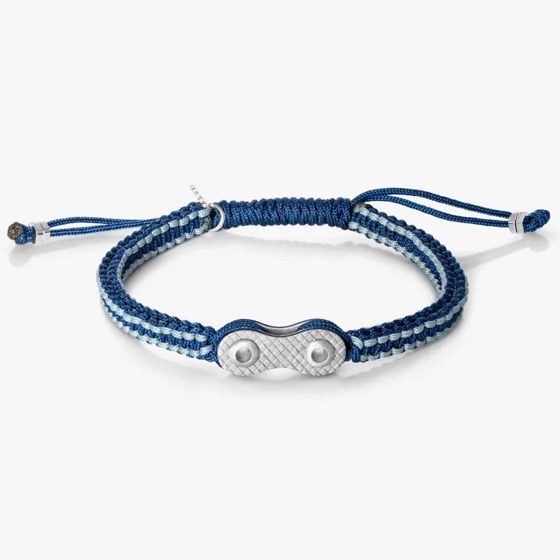 Bici Chain Macrame Bracelet in Blue sold by Tateossian