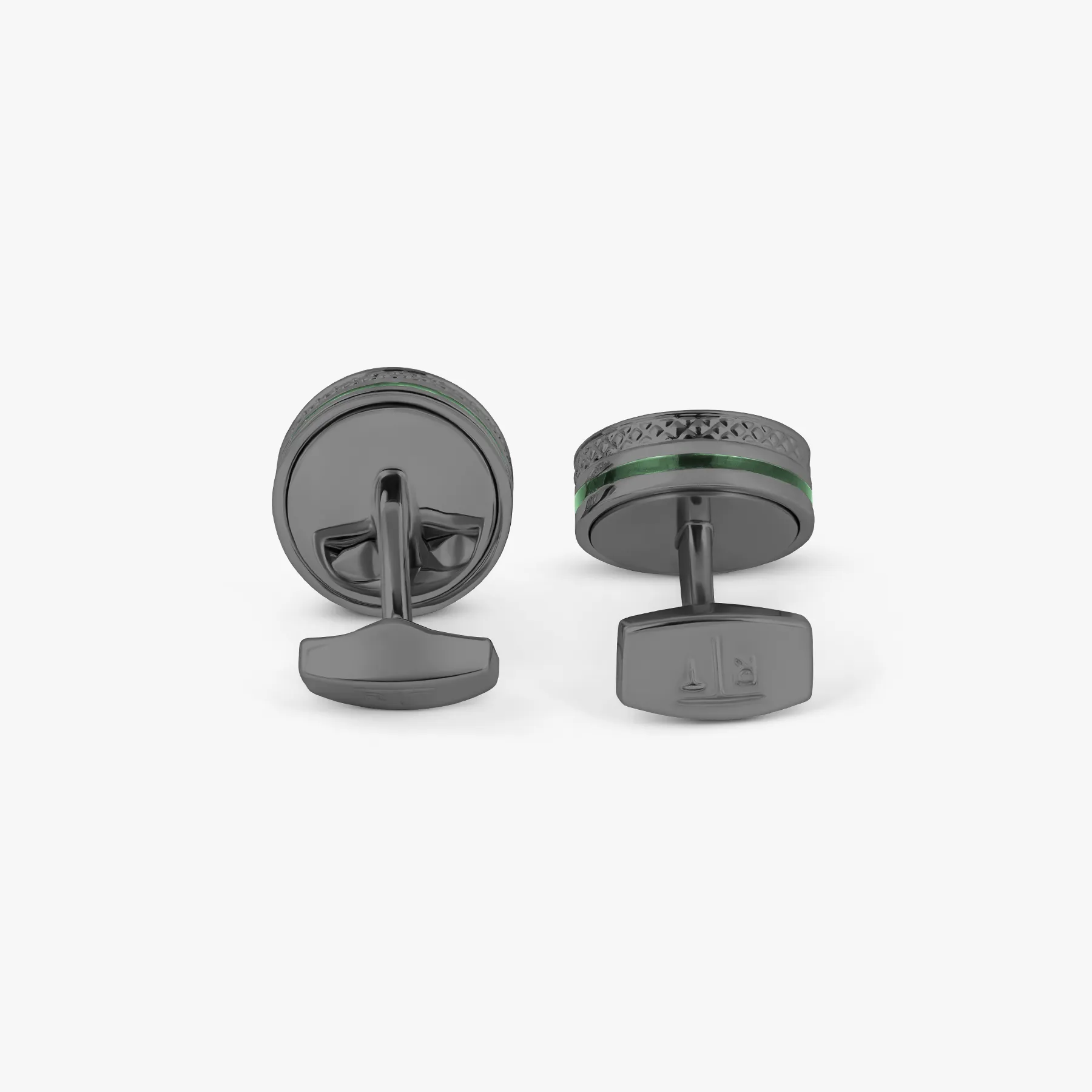 Septa Gear Cufflinks In Rose &, Yellow Gold With Grey Alutex sold by Tateossian product image thumbnail 2