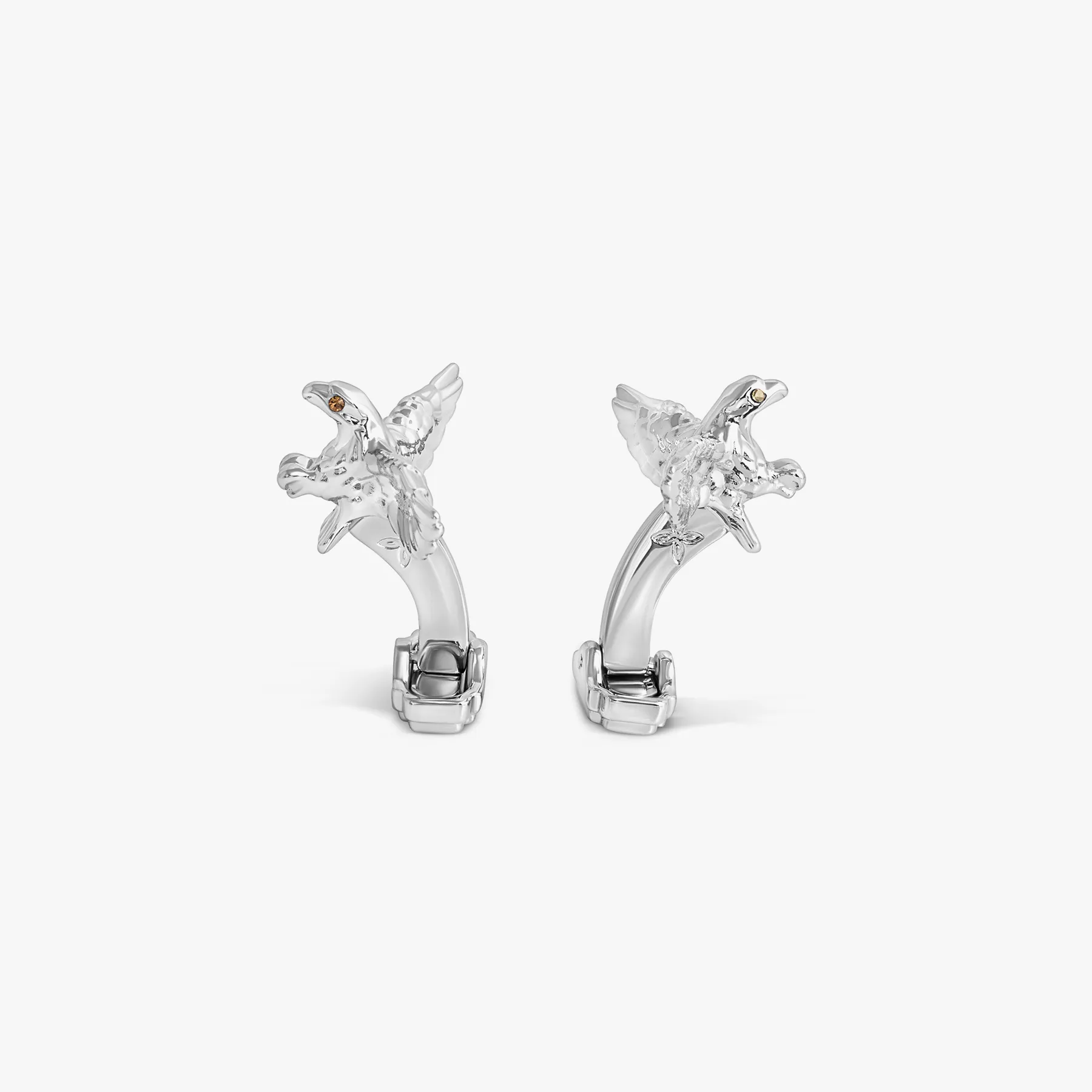 Thompson Eagle Cufflinks In Palladium plated Base Metal With Brown Swarovski Crystal sold by Tateossian product image thumbnail 3