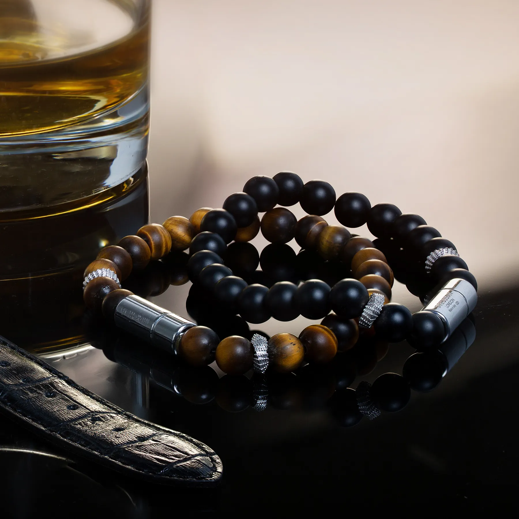 Pop Mobius Beaded Bracelet in Tiger Eye sold by Tateossian product image thumbnail 5