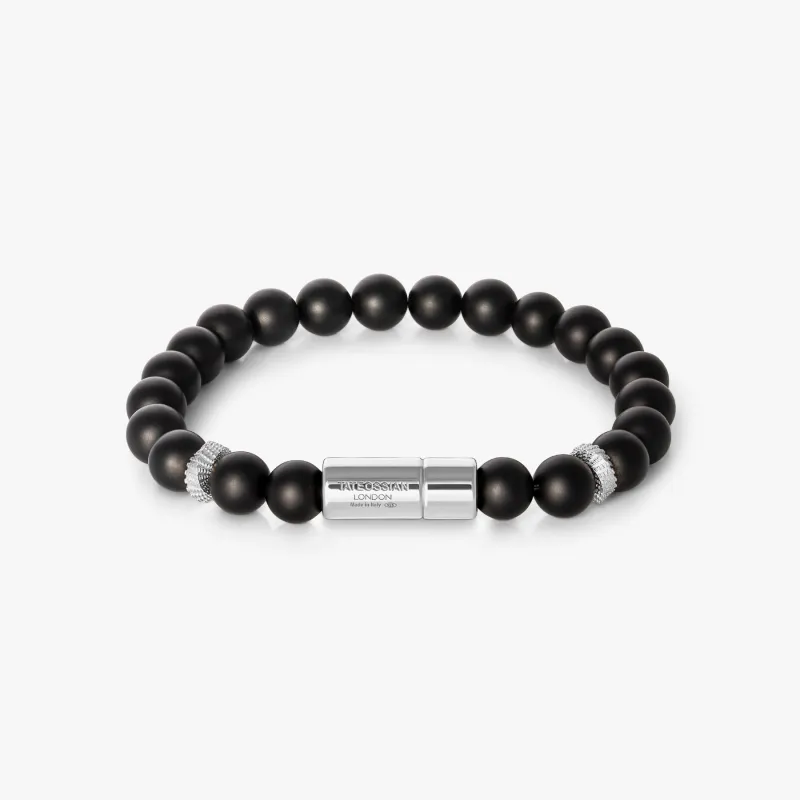 Pop Mobius Beaded Bracelet in Black Agate sold by Tateossian