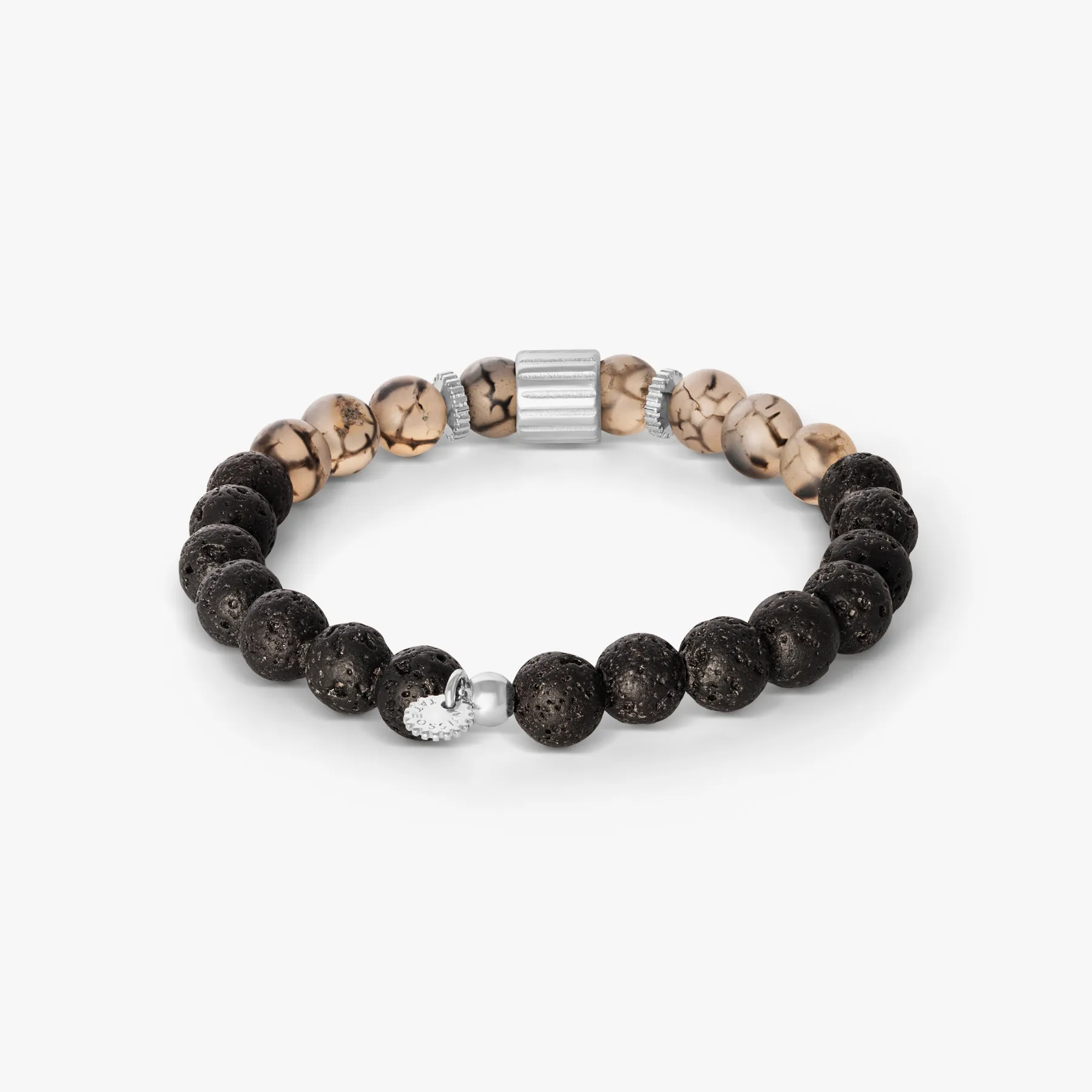 Rigato Lava Beaded Bracelet in Grey Fire Agate sold by Tateossian product image thumbnail 2