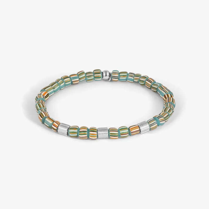 Mini Rigato Java Beaded Bracelet in Light Blue made by Tateossian