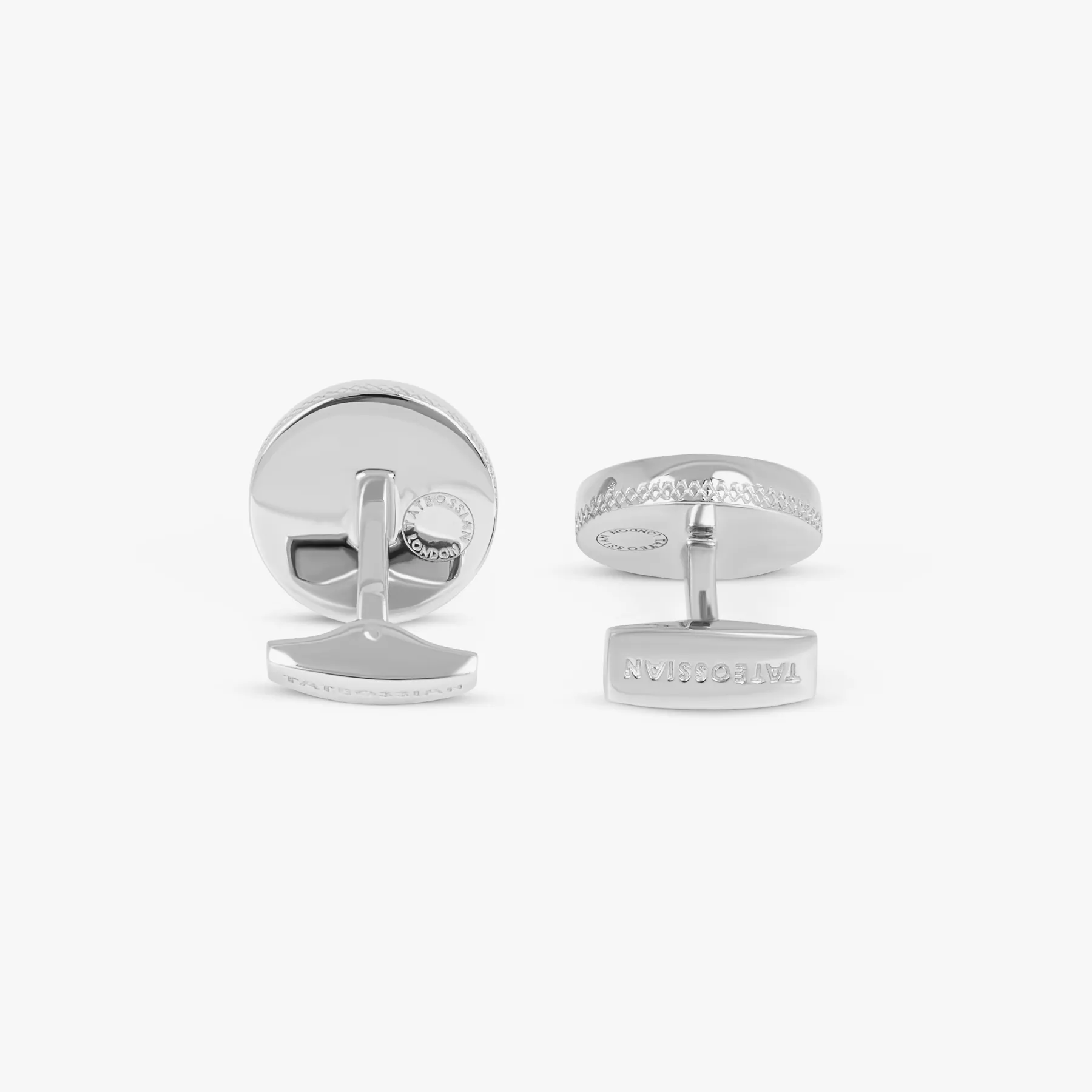 Bamboo Round Cufflinks in Multicolour Stones and Sterling Silver sold by Tateossian product image thumbnail 3