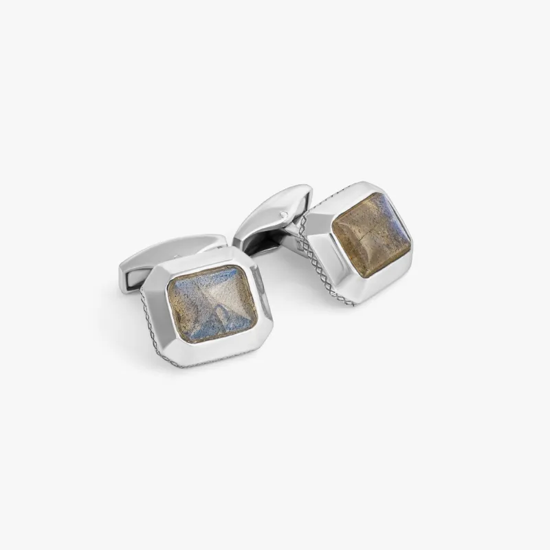 Silver Jaipur Cabochon Cufflink (Limited Edition) made by Tateossian
