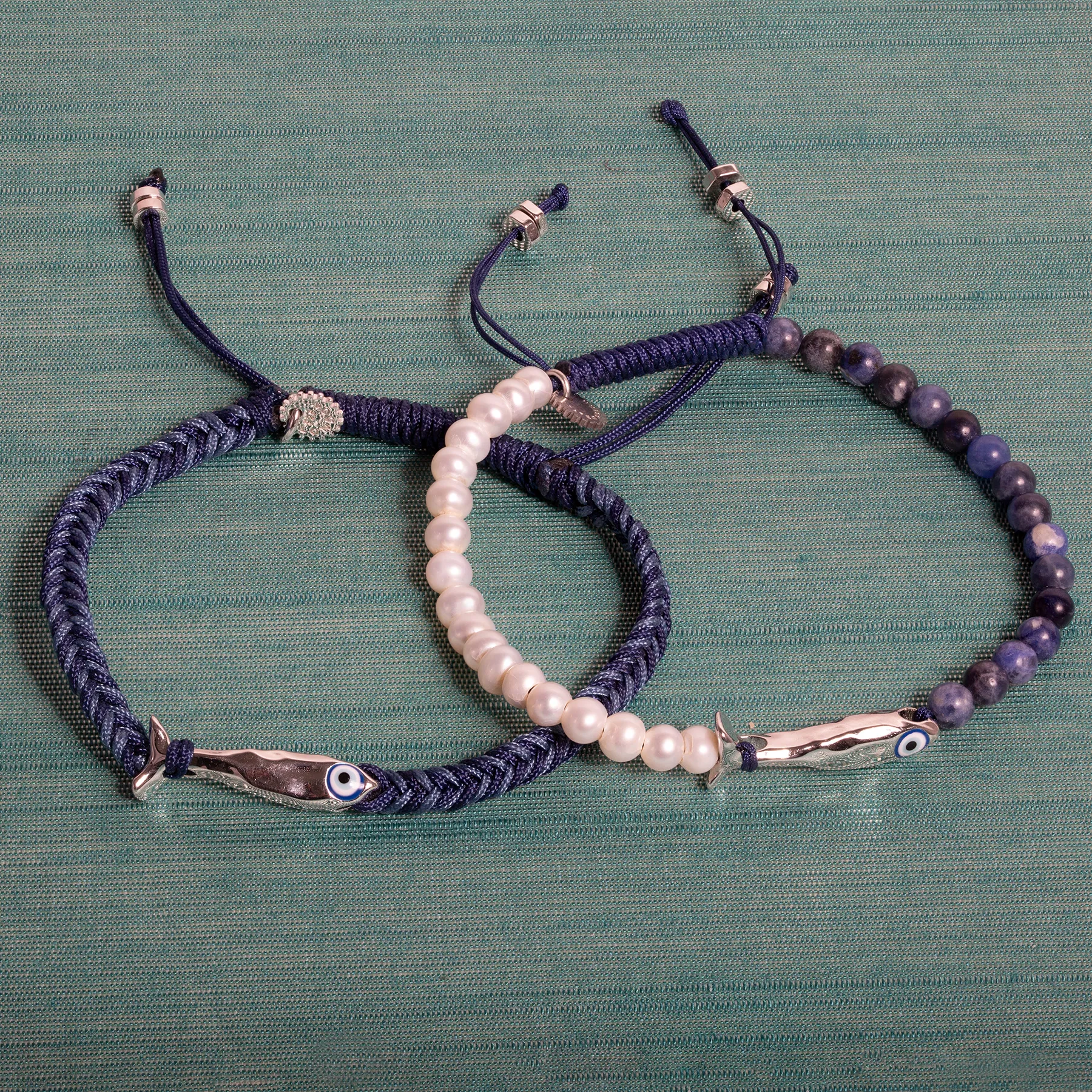 Feng Shui Fish Macrame Bracelet in Blue sold by Tateossian product image thumbnail 3