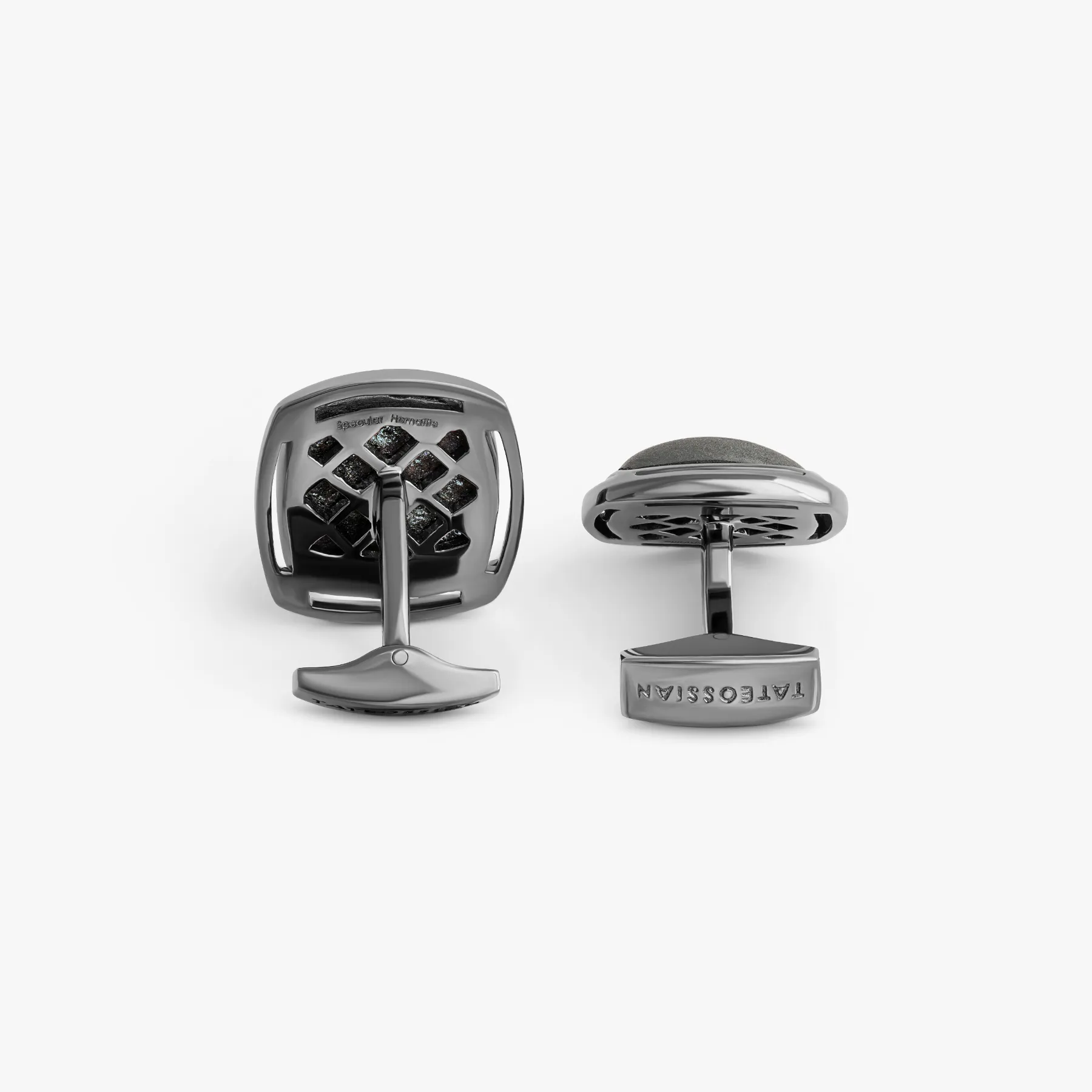 Specular Hematite cufflinks in Sterling Silver (Limited Edition) sold by Tateossian product image thumbnail 2
