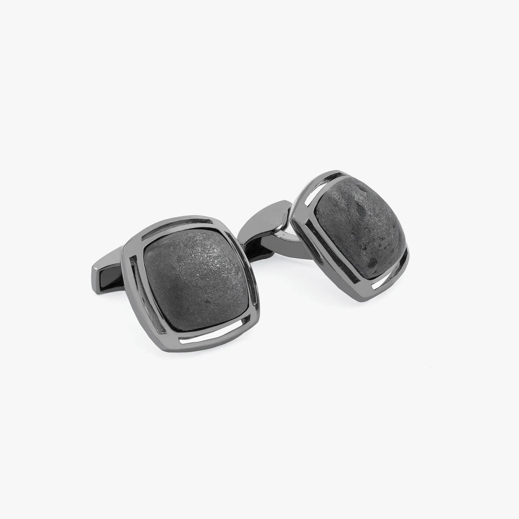 Specular Hematite cufflinks in Sterling Silver (Limited Edition) sold by Tateossian