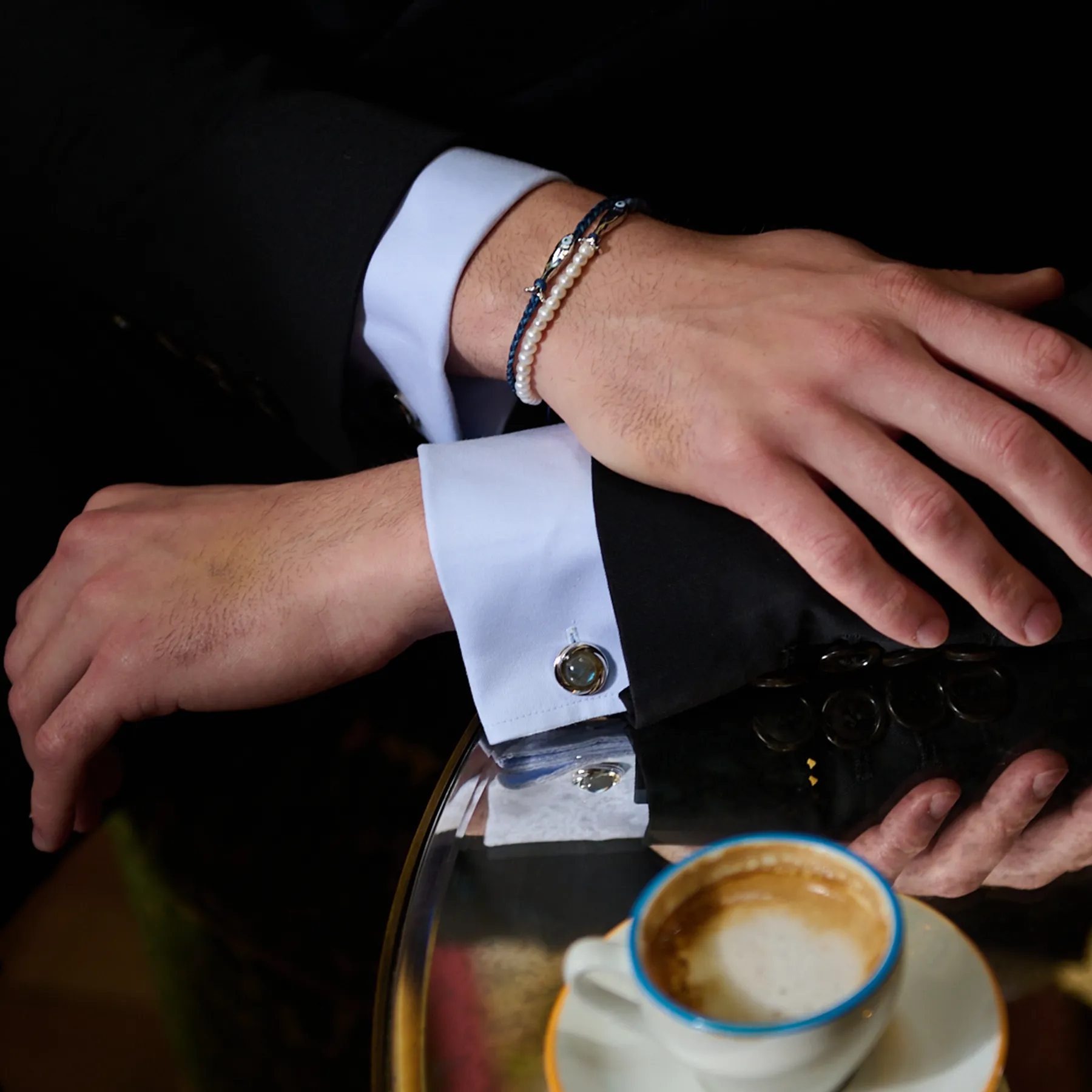 Mobius Semi Precious Cufflinks In Sterling Silver With Labradorite (Limited Edition) sold by Tateossian product image thumbnail 4