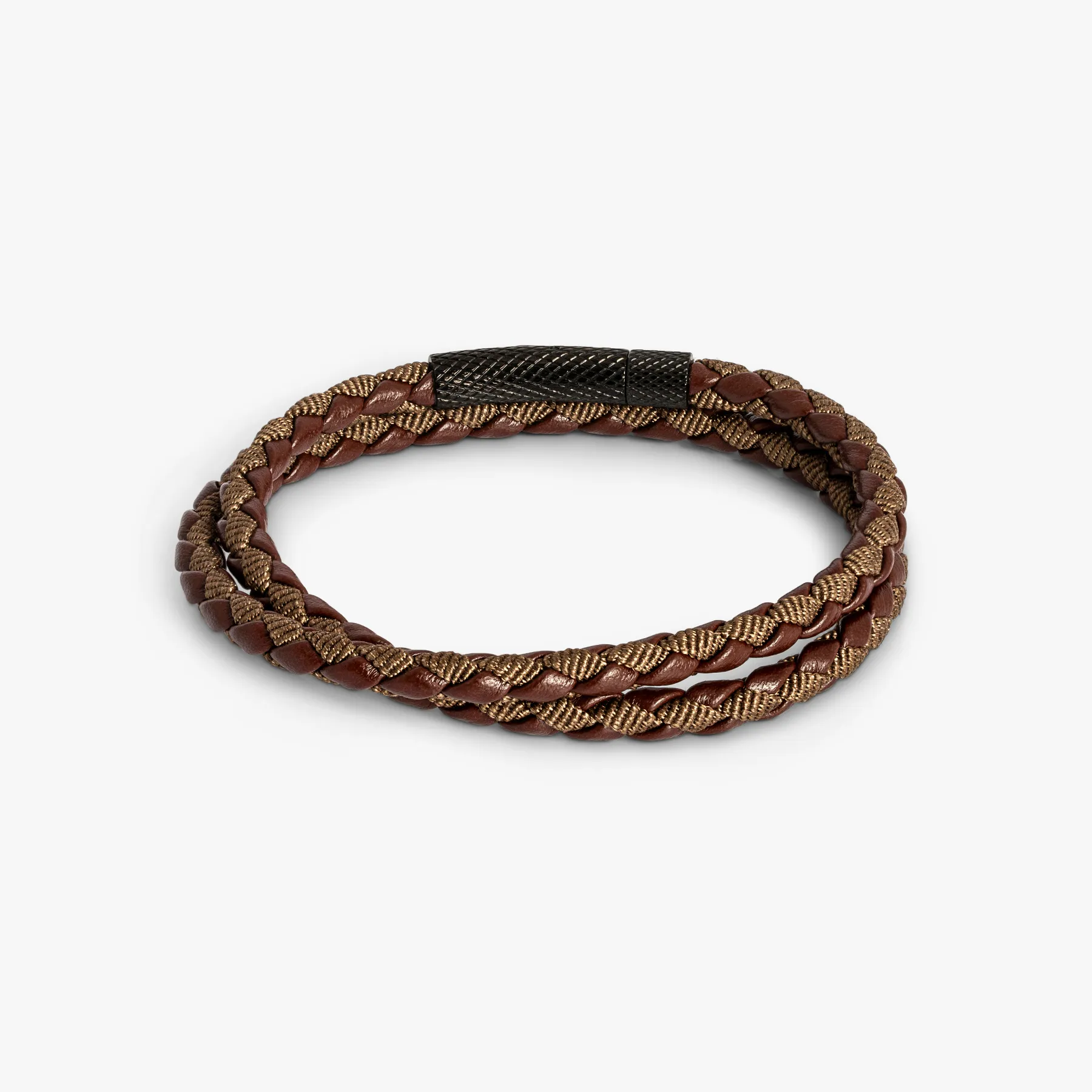 Chelsea Leather Bracelet In Brown With Stainless Steel Clasp sold by Tateossian product image thumbnail 2