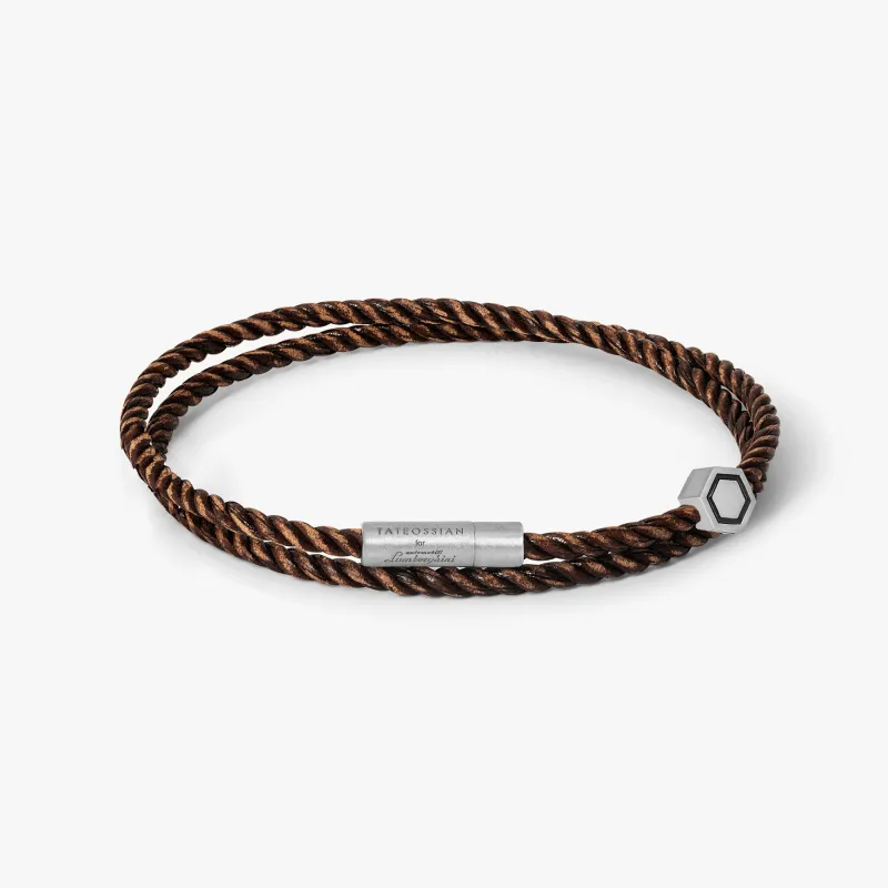 Automobili Lamborghini Hex Mini Pop Pelle In Brown made by Tateossian