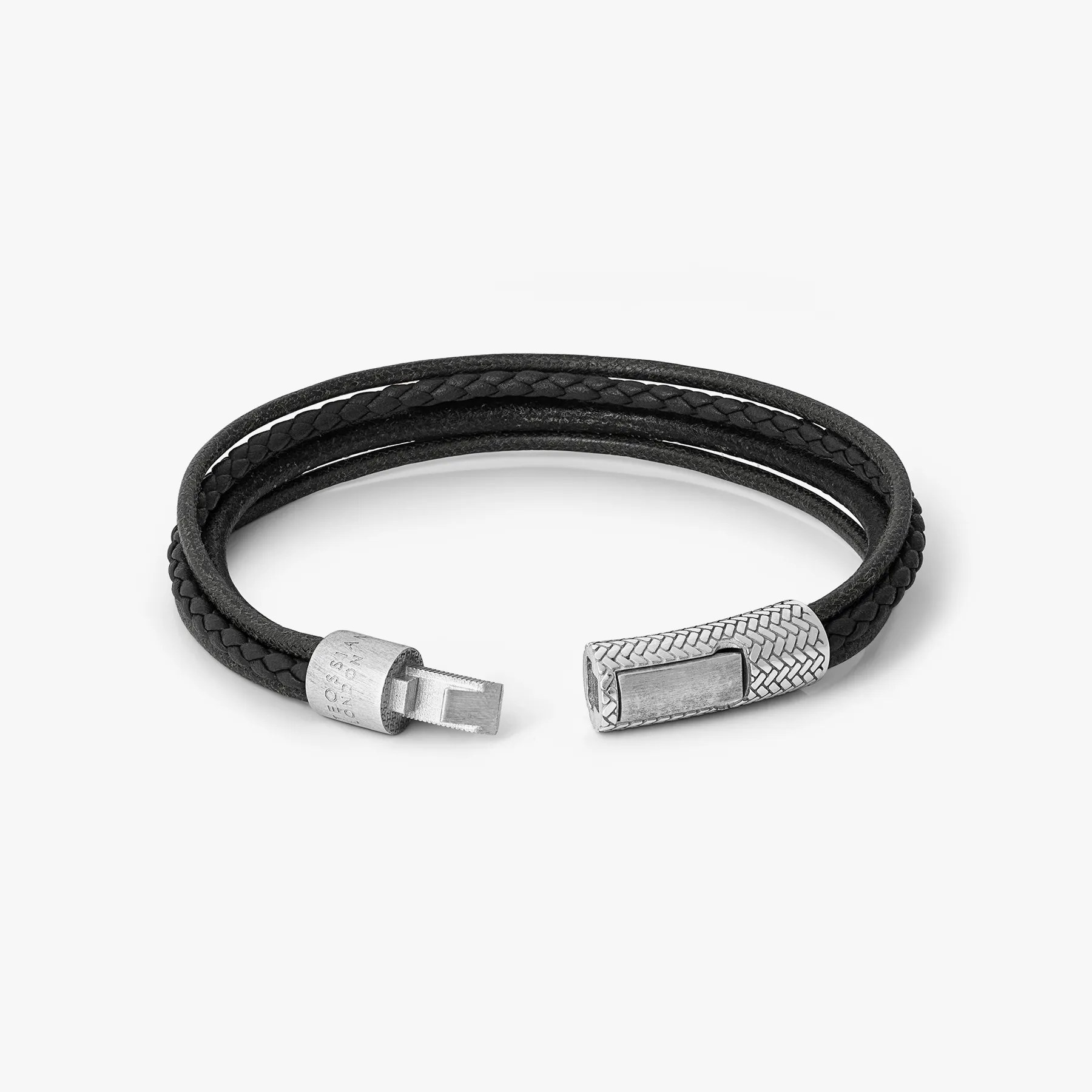 Herringbone Click Multi Strand Bracelet In Black sold by Tateossian product image thumbnail 3