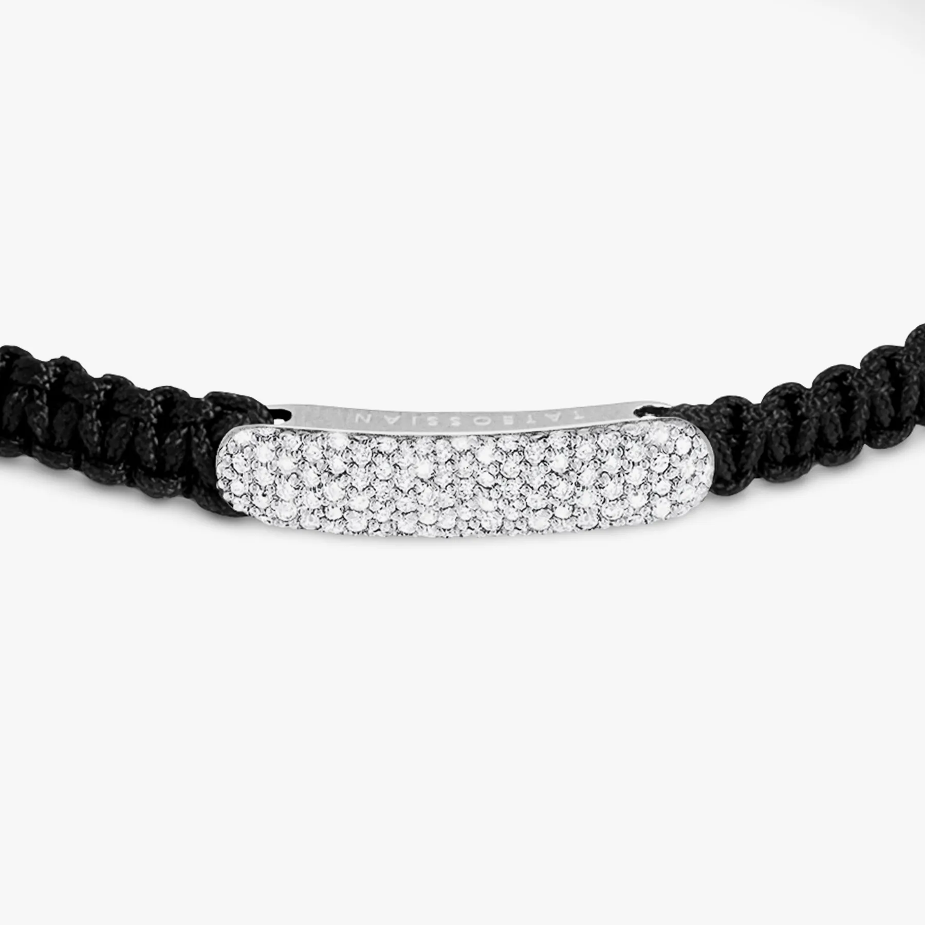 Diamond Baton bracelet in black macrame and sterling silver sold by Tateossian product image thumbnail 4