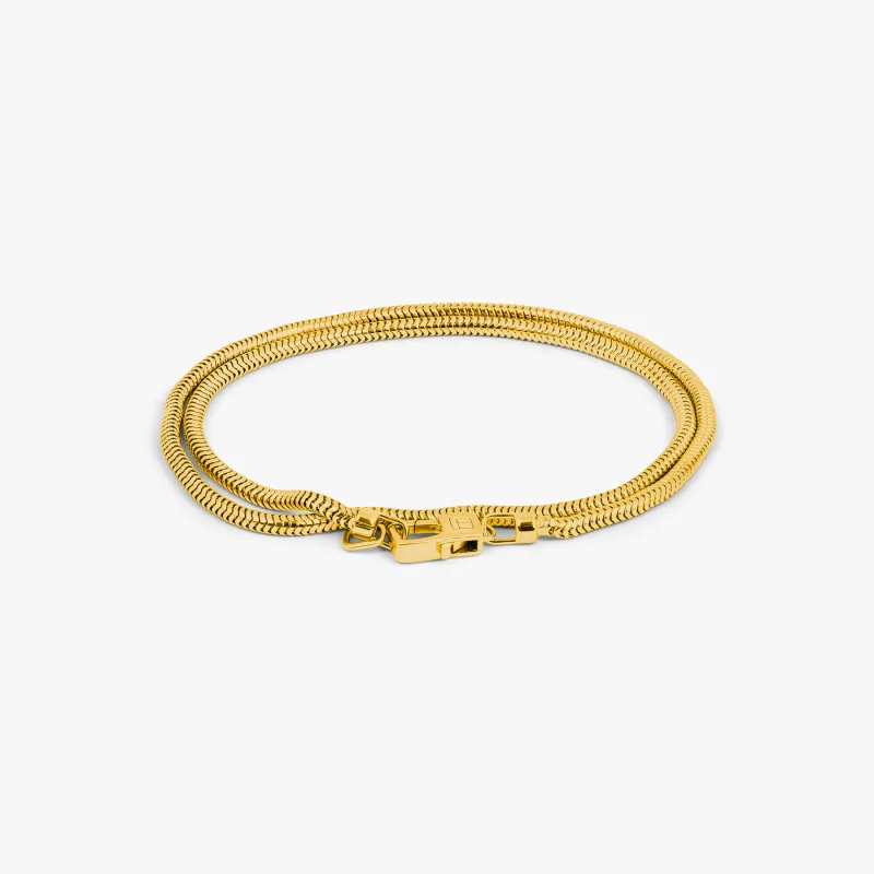 Serpente Chain Bracelet In 18K Yellow Gold Plated Silver- 2.4MM made by Tateossian