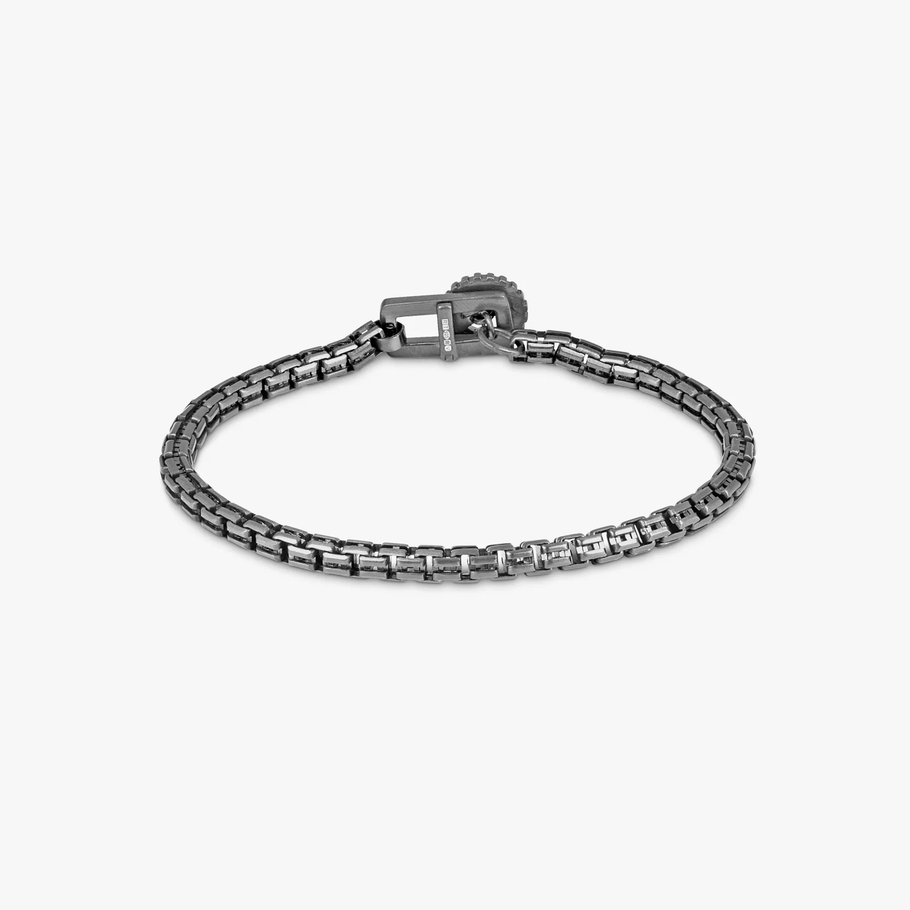 Gear Venetian Chain bracelet in oxidised sterling silver sold by Tateossian product image thumbnail 3