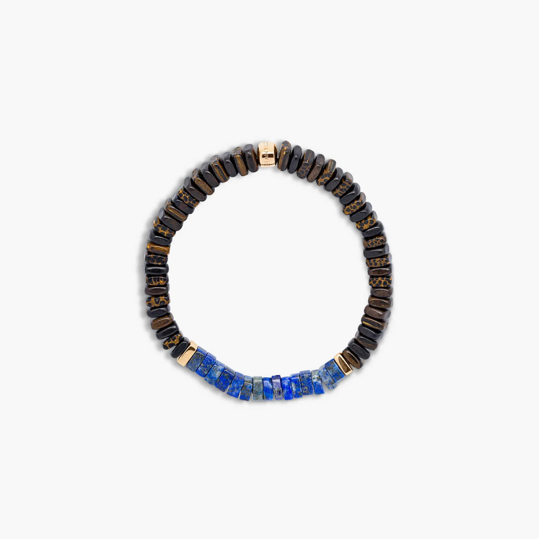 Legno bracelet in lapis, palm and ebony wood with rose gold plated sterling silver sold by Tateossian product image thumbnail 2