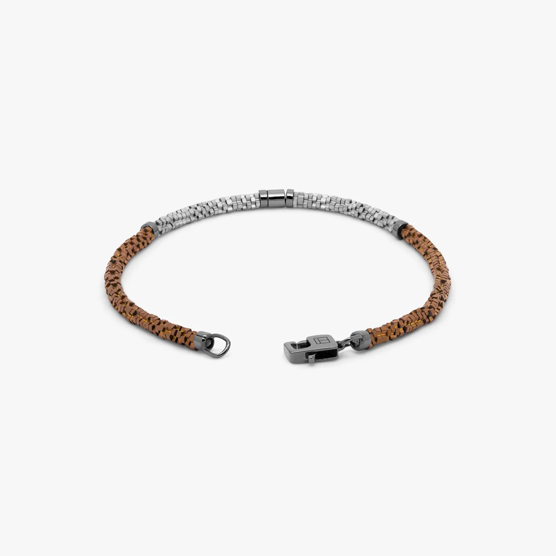 Croce Bamboo bracelet in bronze and silver hematite with sterling silver sold by Tateossian product image thumbnail 4