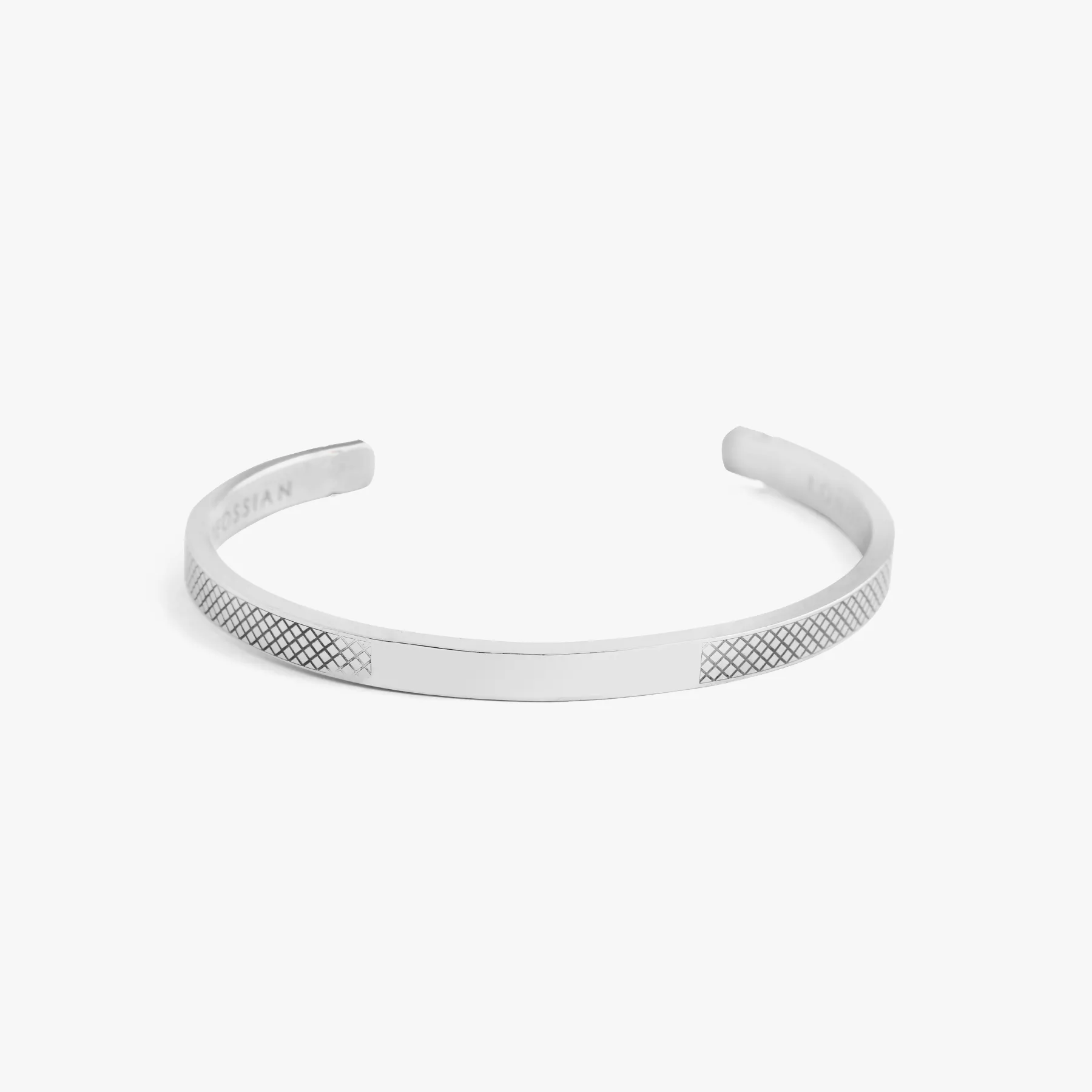 Classic Bangle In Rhodium Plated Silver- Engravable sold by Tateossian