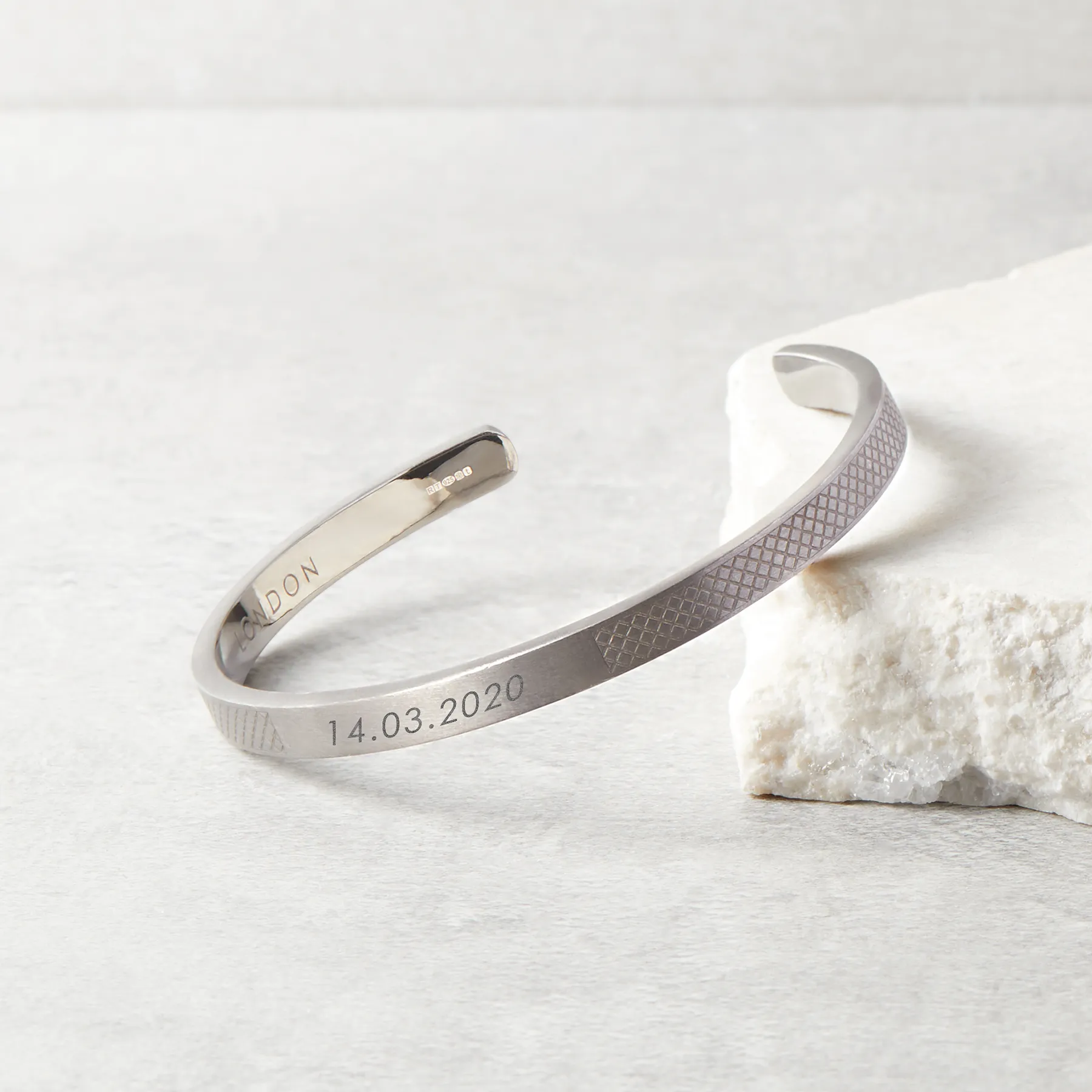Classic Bangle In Rhodium Plated Silver- Engravable sold by Tateossian product image thumbnail 2